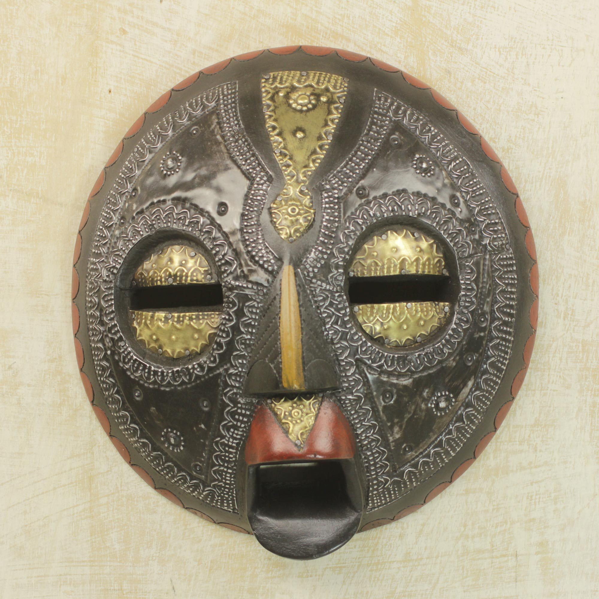 NOVICA Sign of Protection Sese Wood Wall Mask | GreaterGood