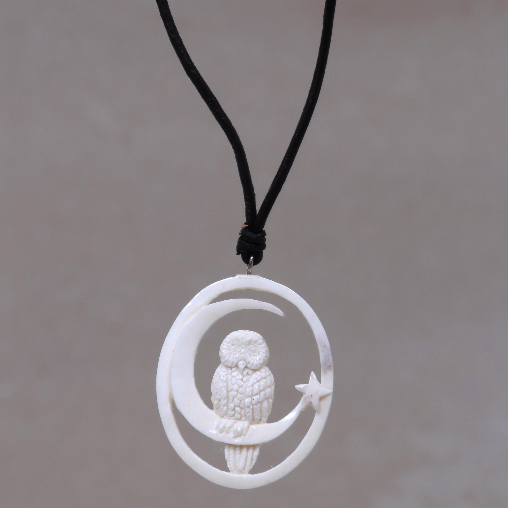 NOVICA Magic Night Owl Pendant Necklace
