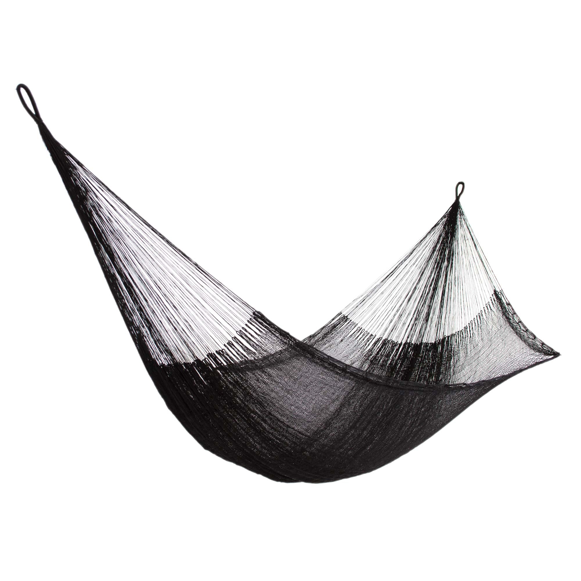 NOVICA Black Relaxation Mayan Rope Two Person Hammock