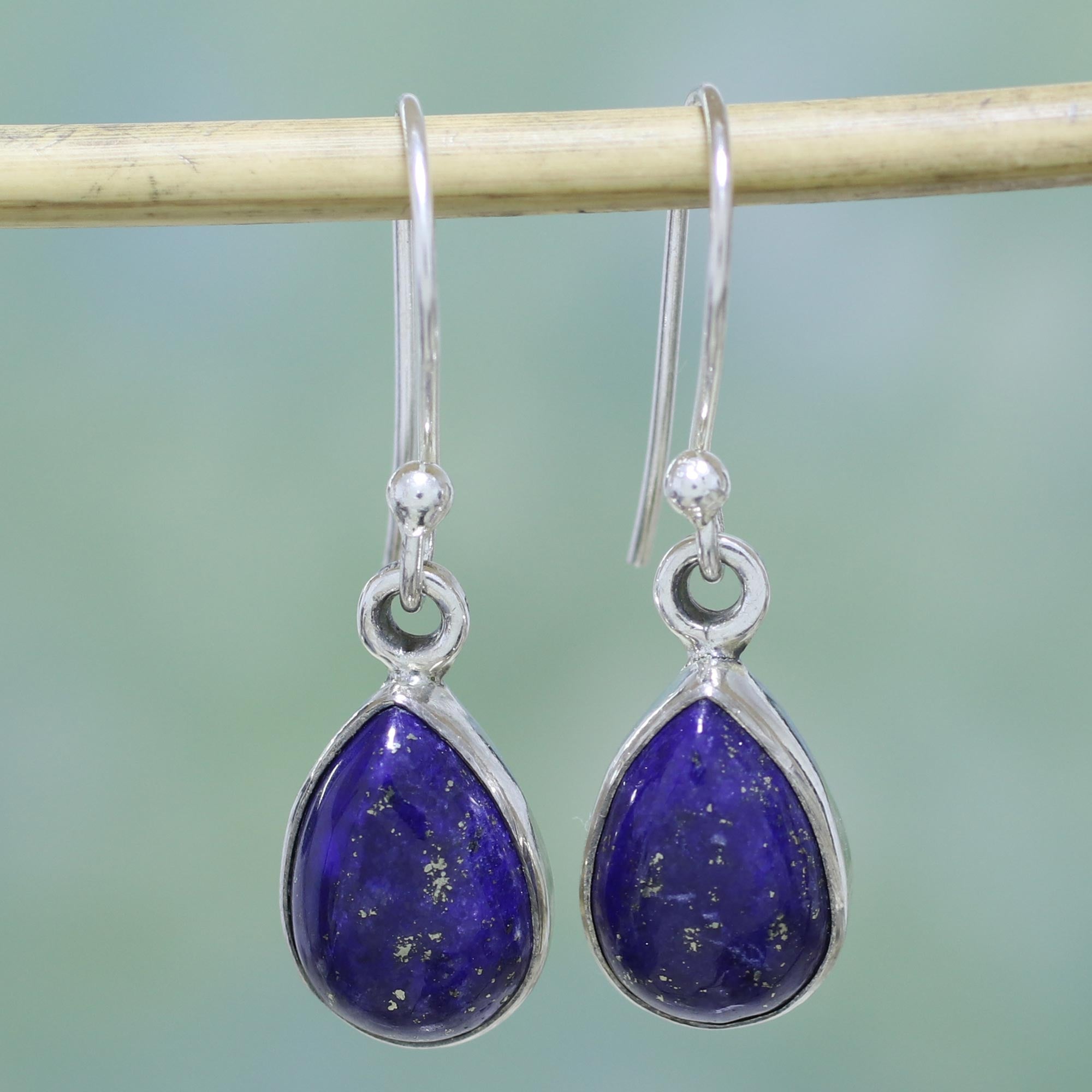 NOVICA Be True Lapis Lazuli & Silver Dangle Earrings