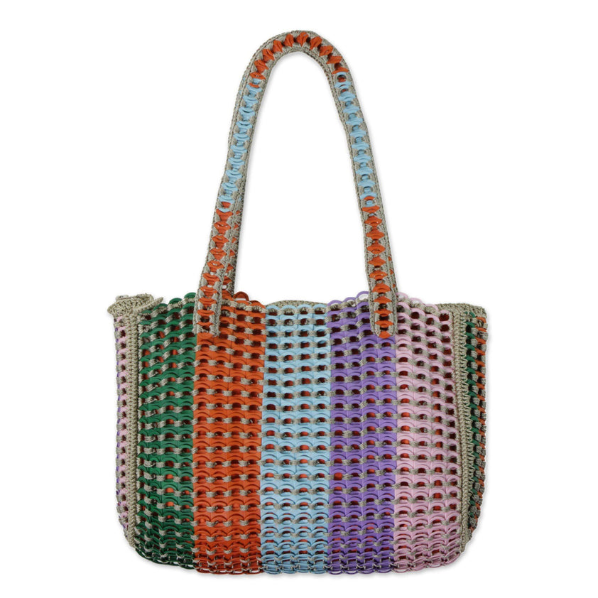 NOVICA Rainbow Crocheted Shoulder Bag | GreaterGood