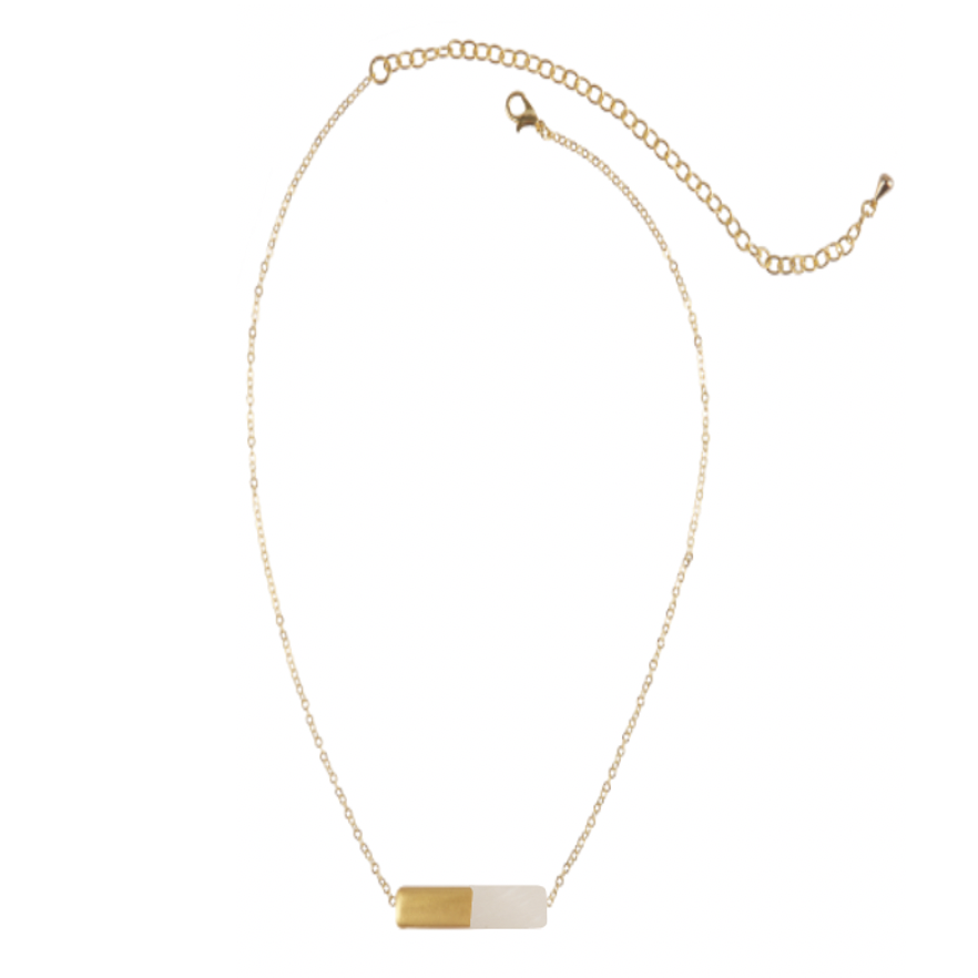 Oro Bar Necklace - Ivory