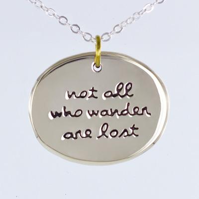 Not All Who Wander Mixed Metals Necklace - Pendant Only