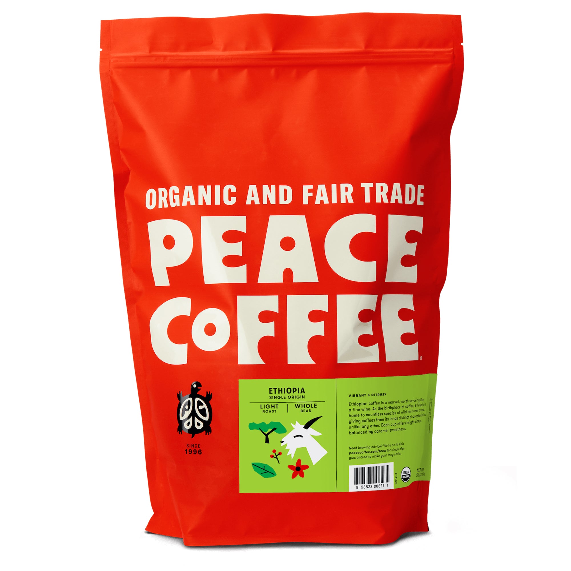 Peace Coffee Ethiopia Coffee - Whole Bean