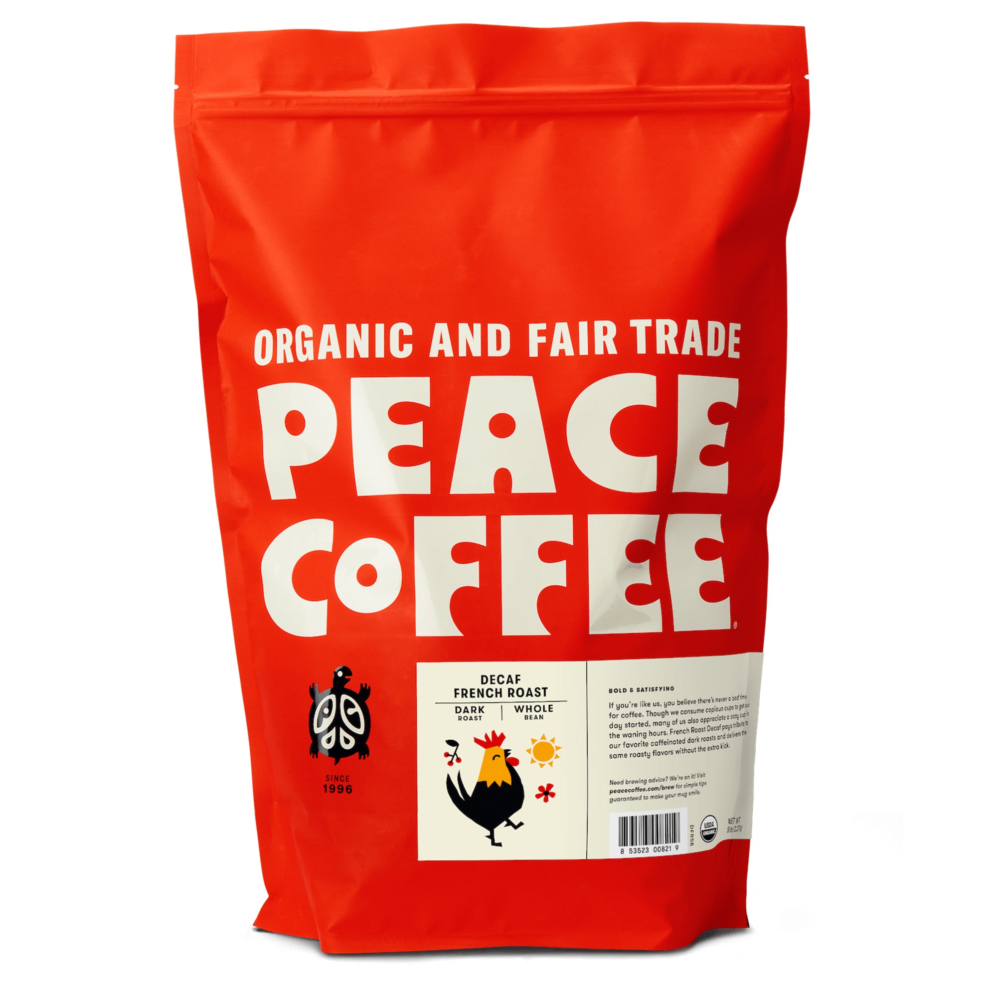 Peace Coffee Decaf French Roast Coffee - Whole Bean