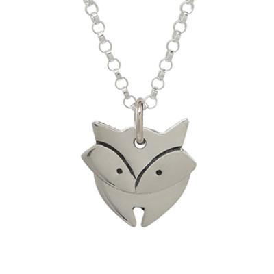 Dancing Fox Sterling Silver Necklace - With Sterling Cable Chain