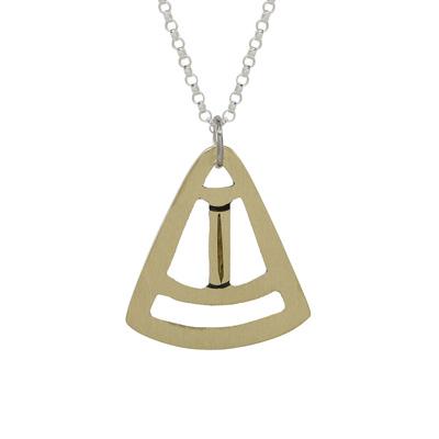 Metal Ztepos Brass Necklace - With Silver Plated Chain