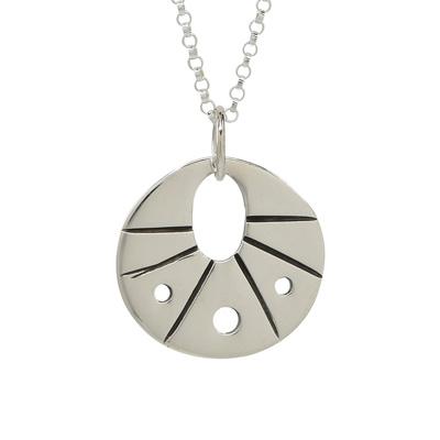 Sun Kin Sterling Silver Necklace - With Diamond Cut Chain