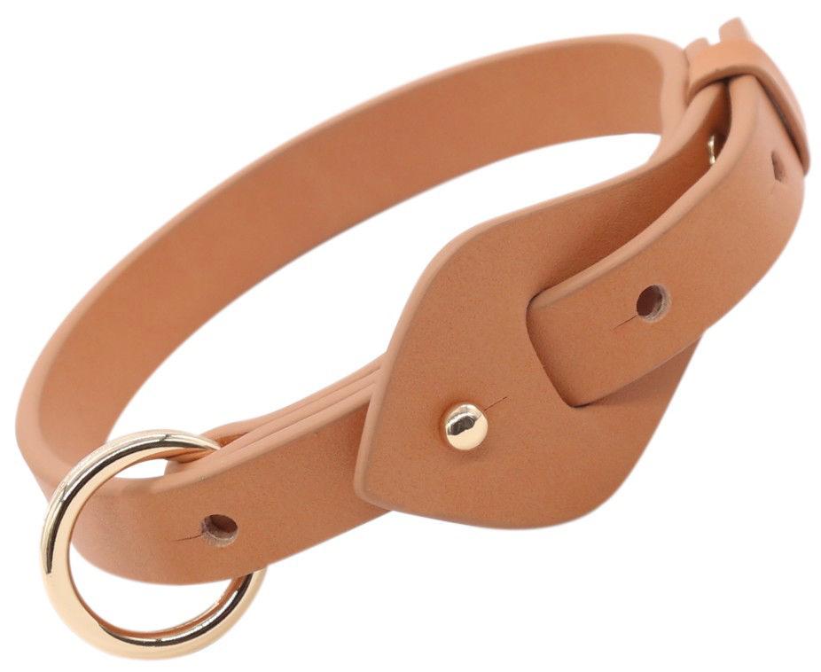 Pet Life ® 'Ever-Craft' Boutique Series Adjustable Designer Leather Dog Collar - Small - Brown