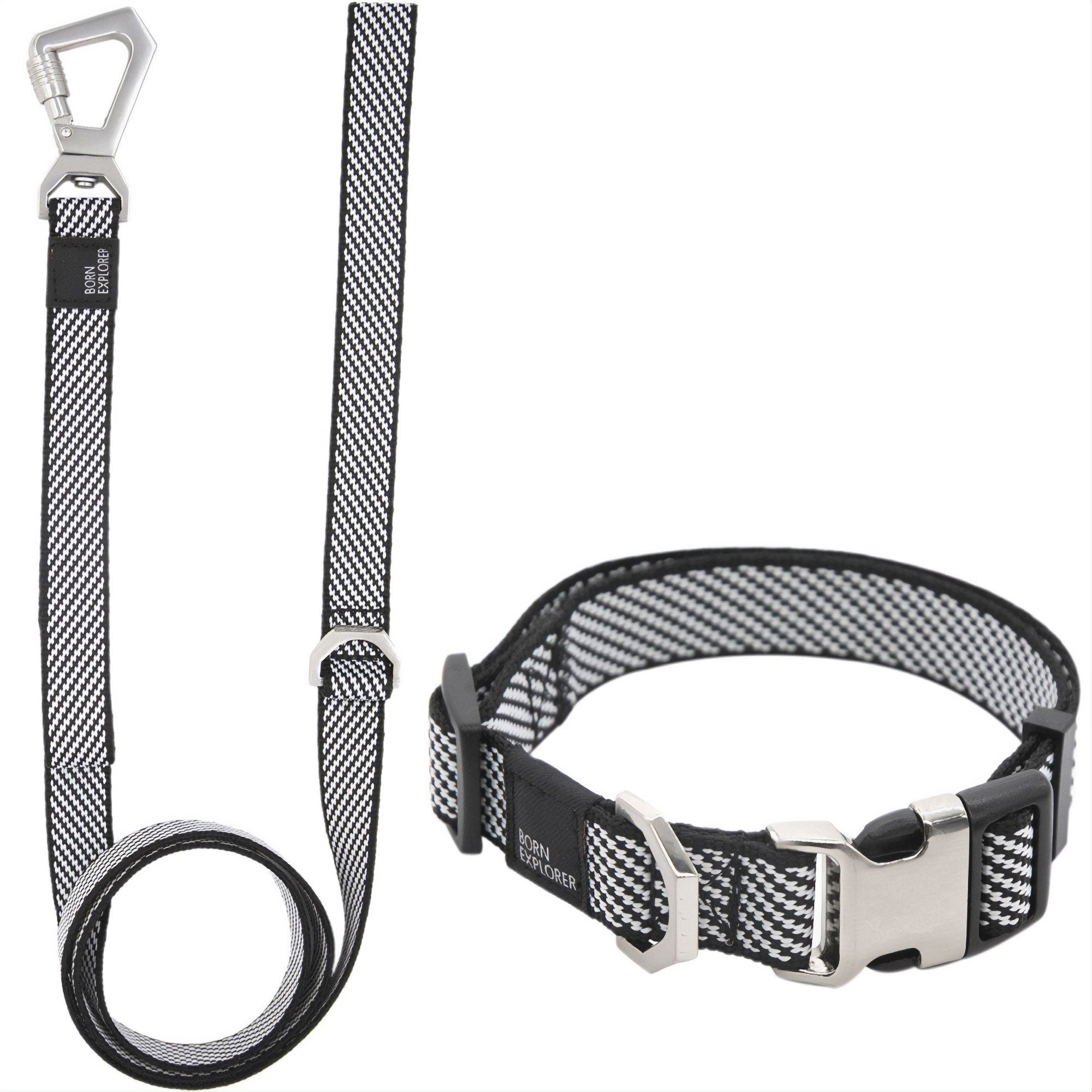 Pet Life® Escapade 2-in-1 Leash & Collar - Grey - Medium