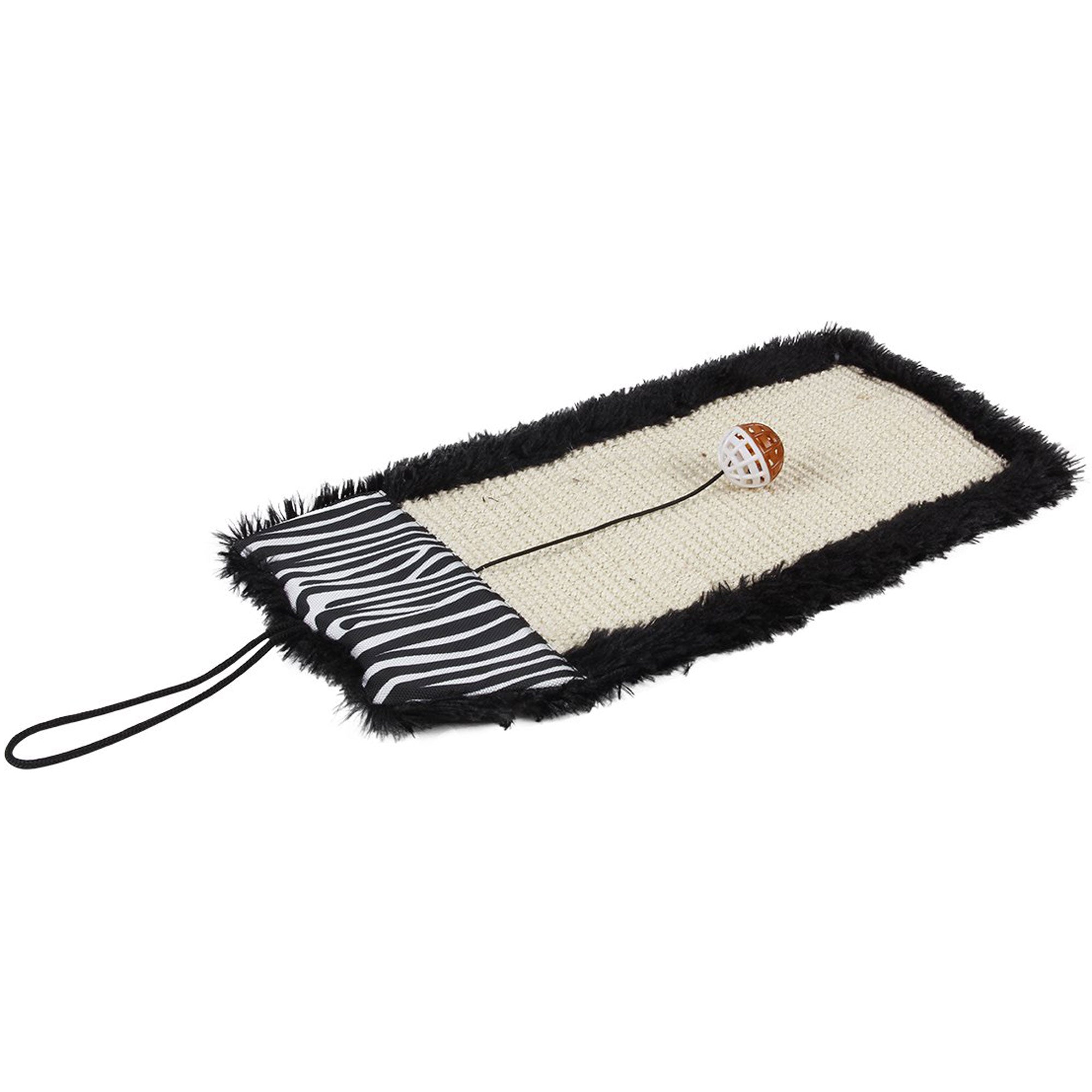 Pet Life Scrape-Away Cat Scratcher With Toy - Black