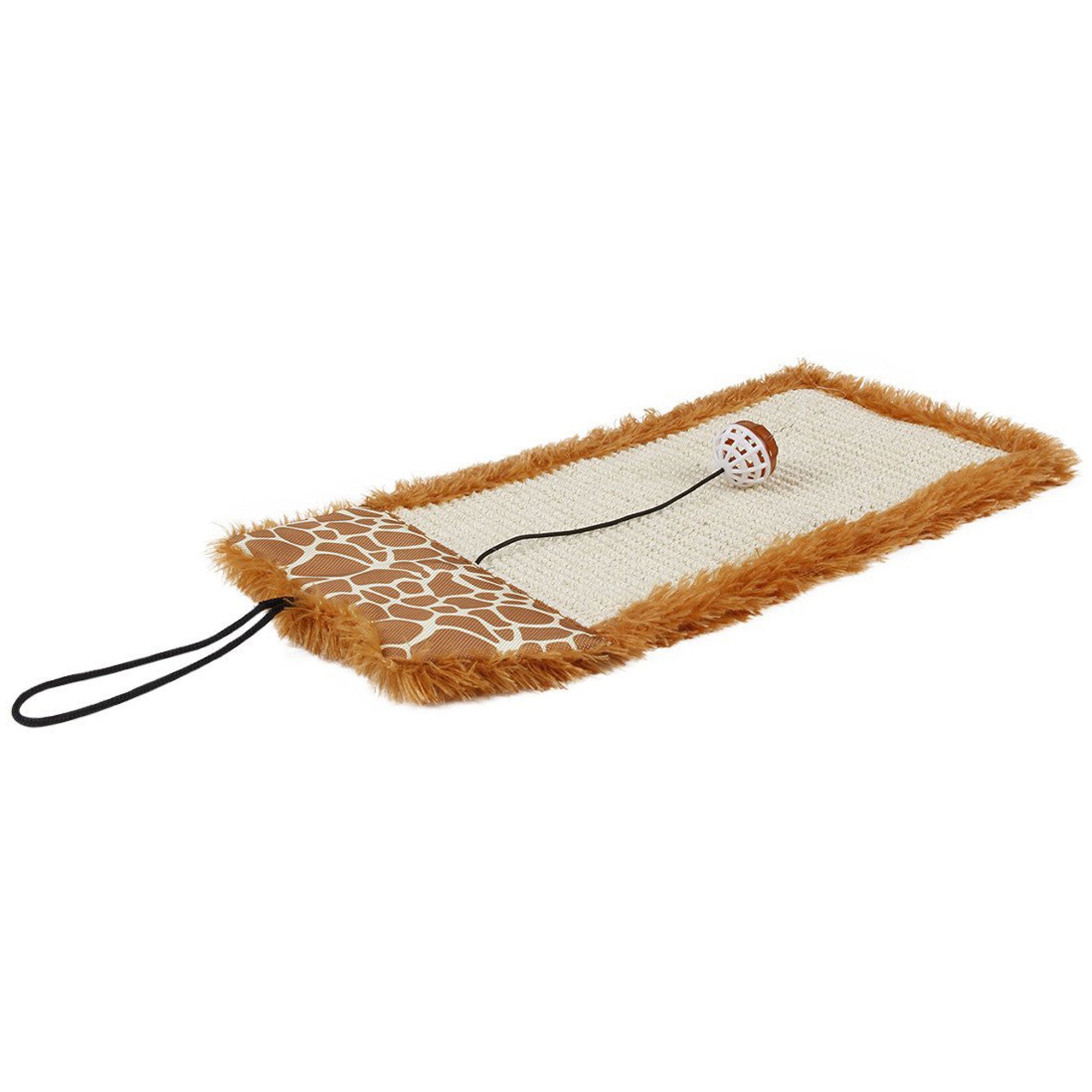 Pet Life Scrape-Away Cat Scratcher With Toy - Brown