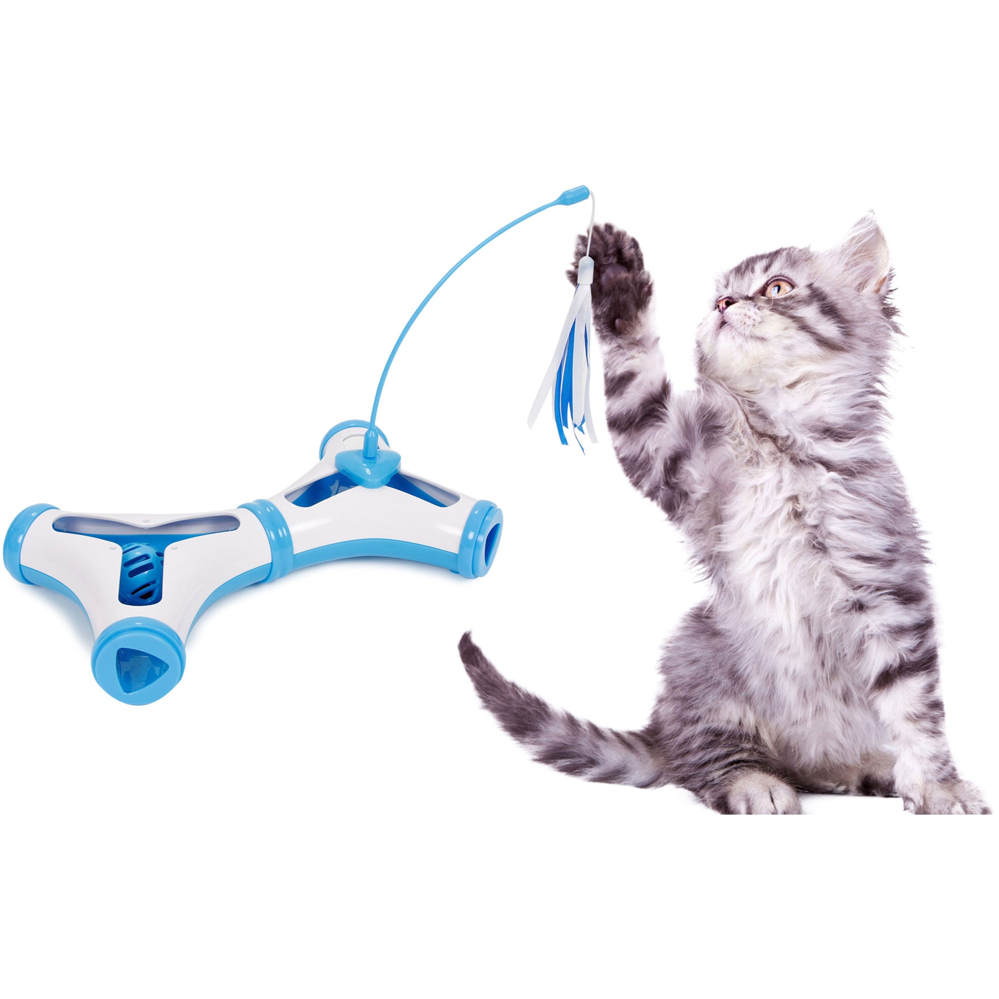 Pet Life Kitty-Tease Training Cat Toy - Blue