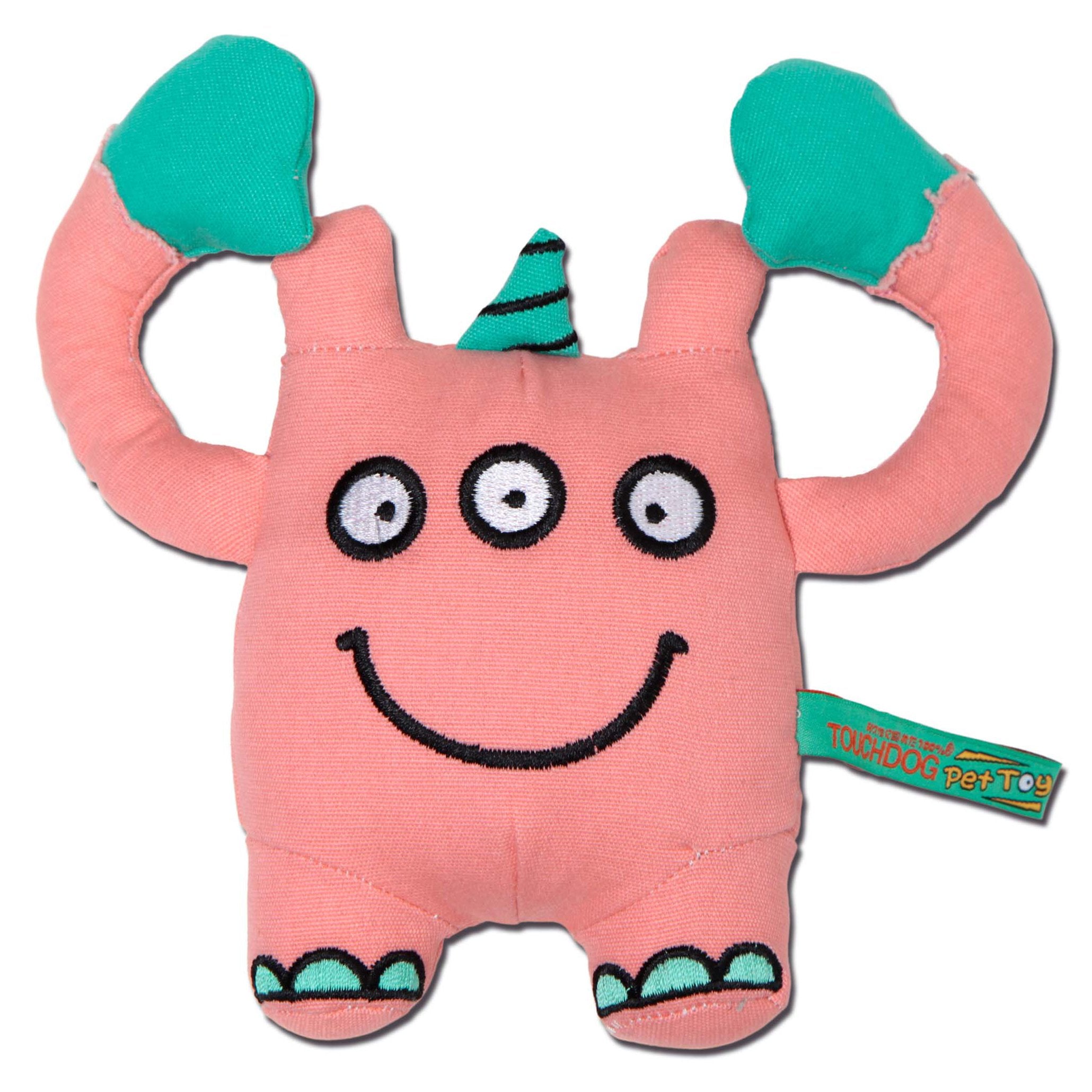 Touchdog Cartoon Three-Eyed Monster Plush Dog Toy - Pink