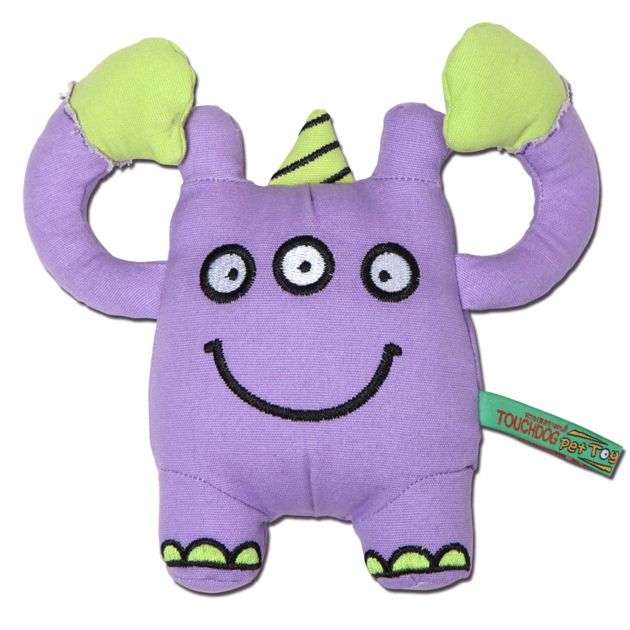Touchdog Cartoon Three-Eyed Monster Plush Dog Toy - Purple