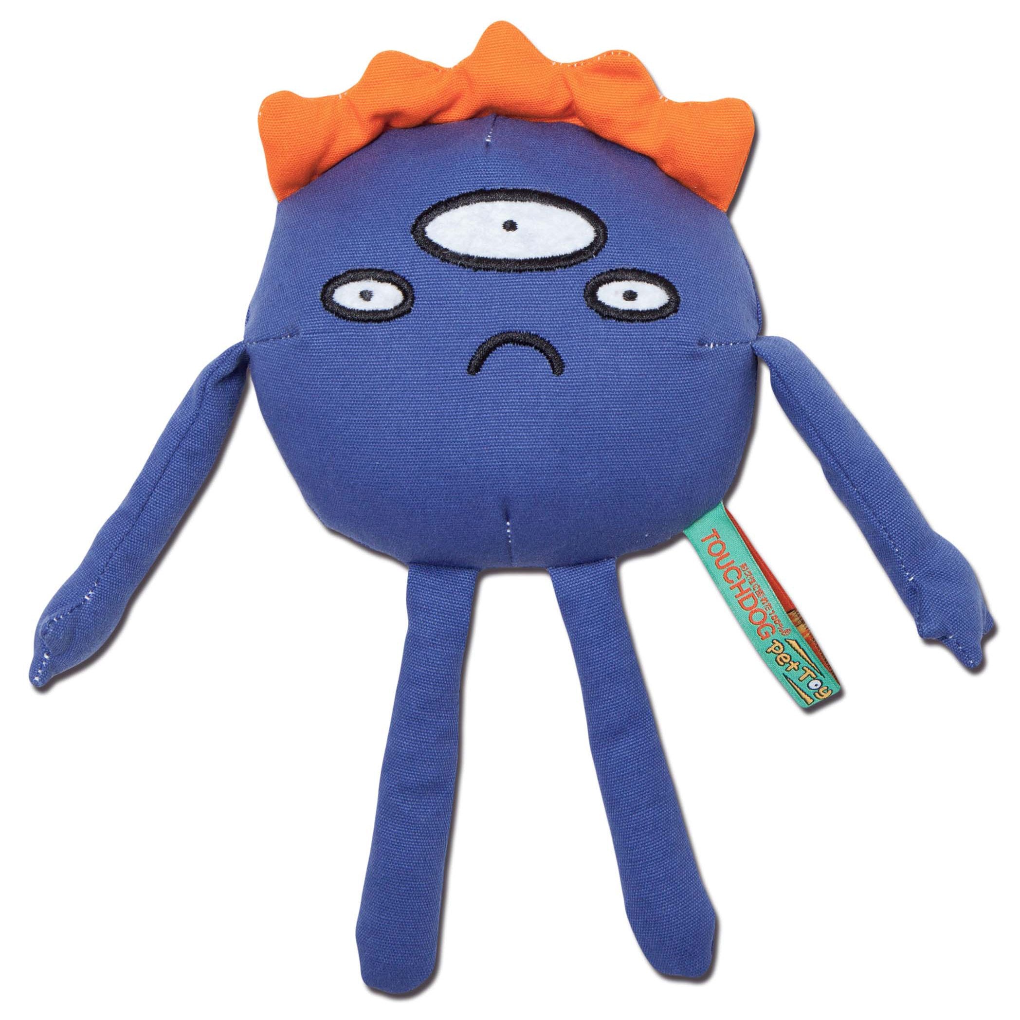 Touchdog Cartoon Alien Monster Plush Dog Toy - Blue