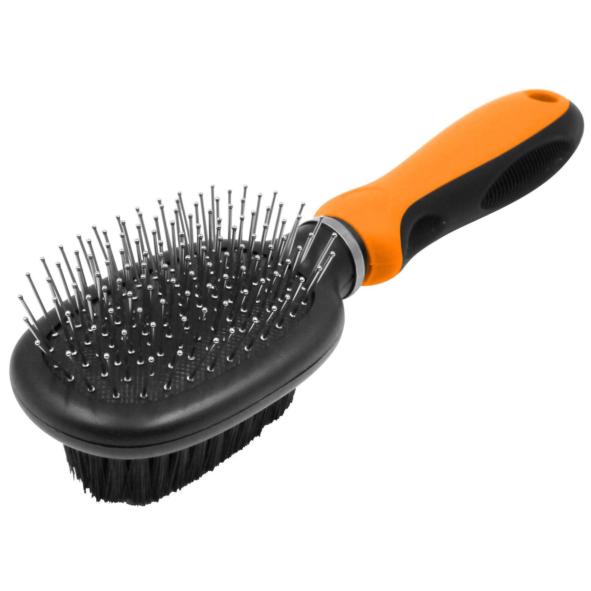 Pet Life® Flex Series Pin & Bristle Brush - Orange