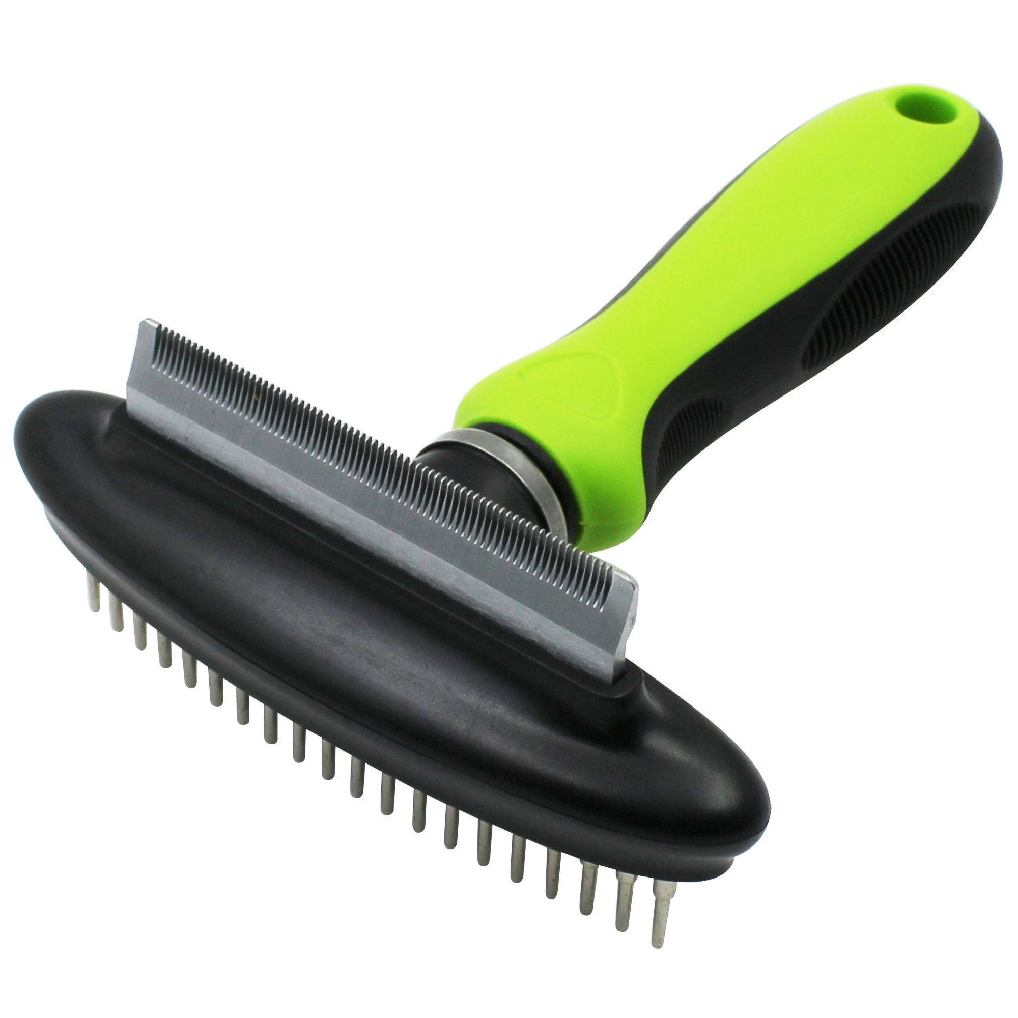 Pet Life® Flex Series Rake & Deshedder - Green