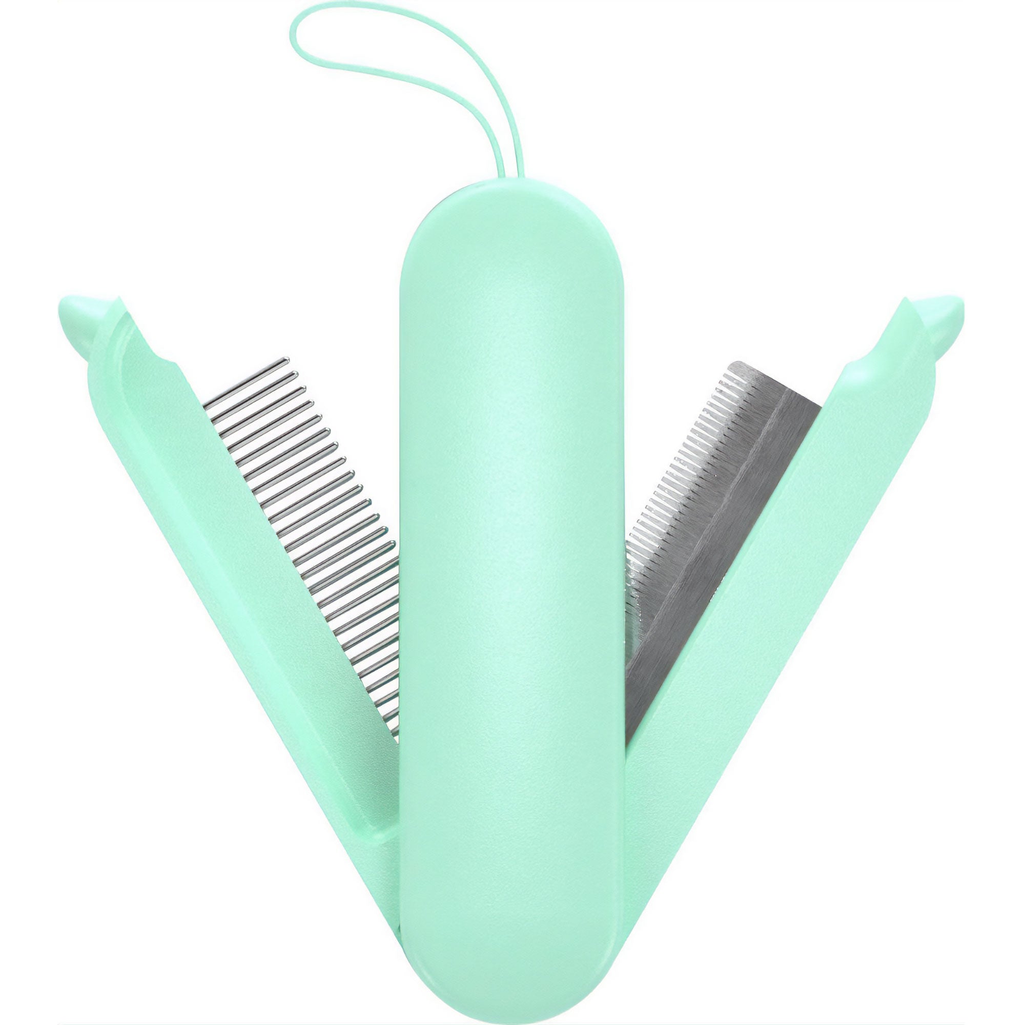 Pet Life® JOYNE Travel Comb & Deshedder - Green