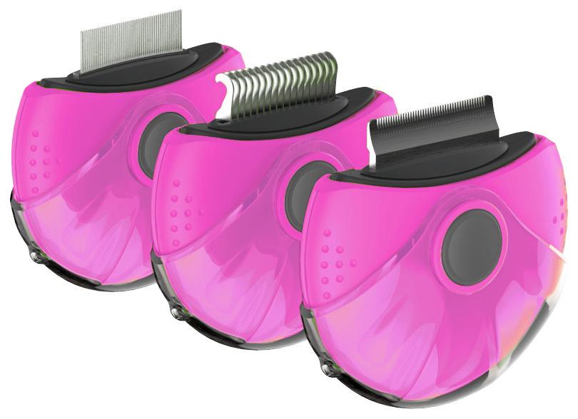 Pet Life® Axler Rotating Rake Pet Comb - Pink