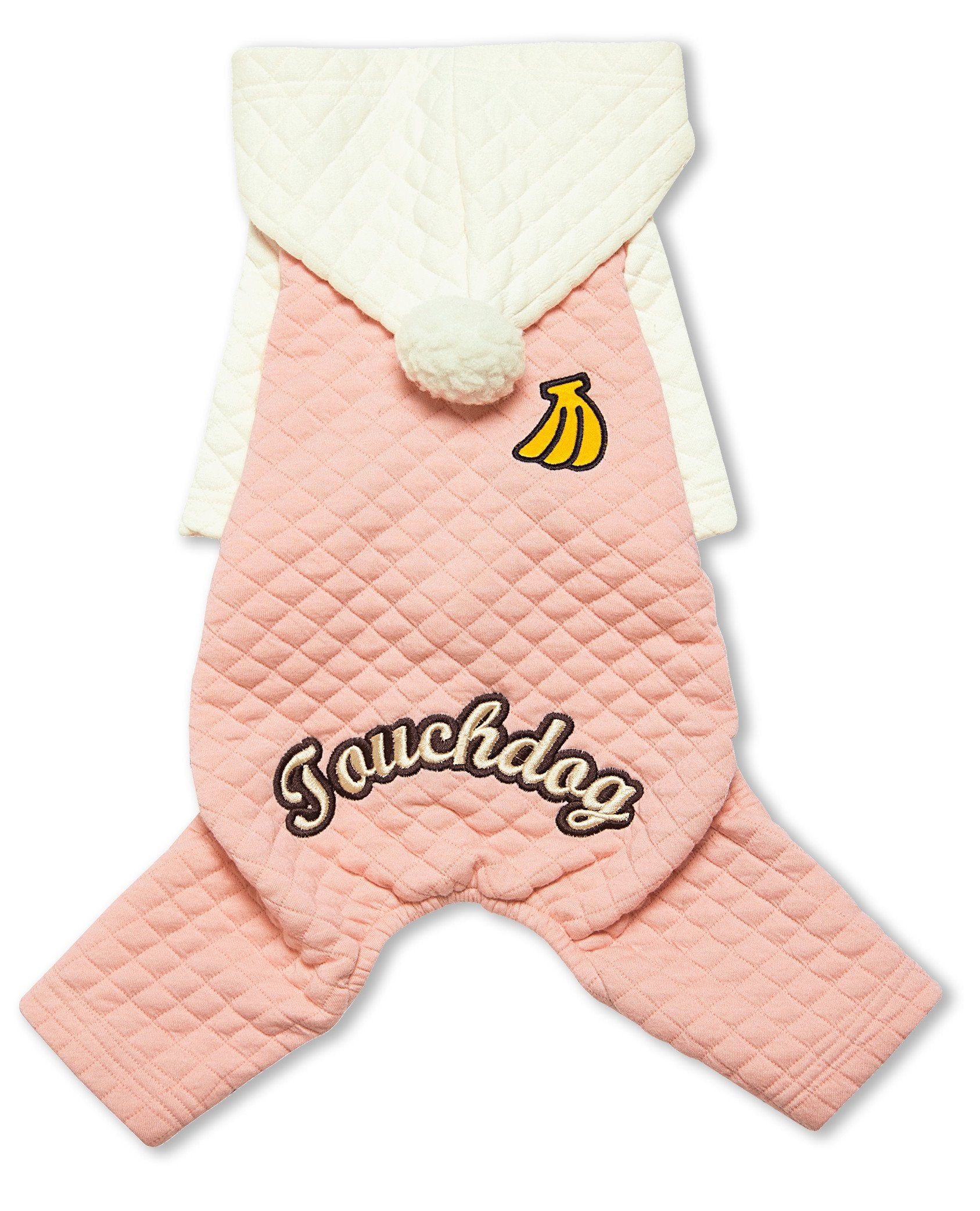 Touchdog Fashion Designer Dog Hooded Sweater - Pink/White - Large
