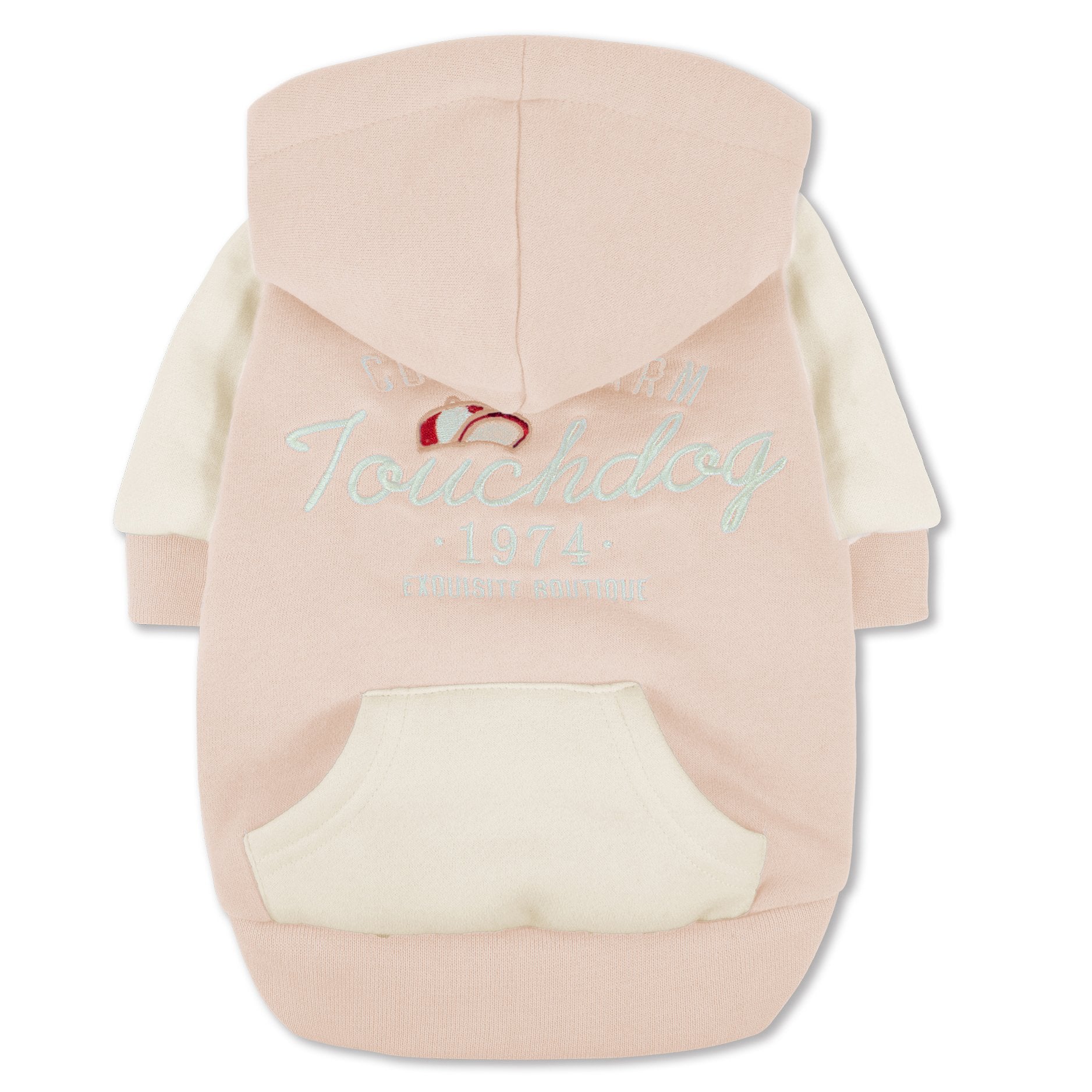 Touchdog Heritage Soft-Cotton Dog Hoodie - Pink - X-Small