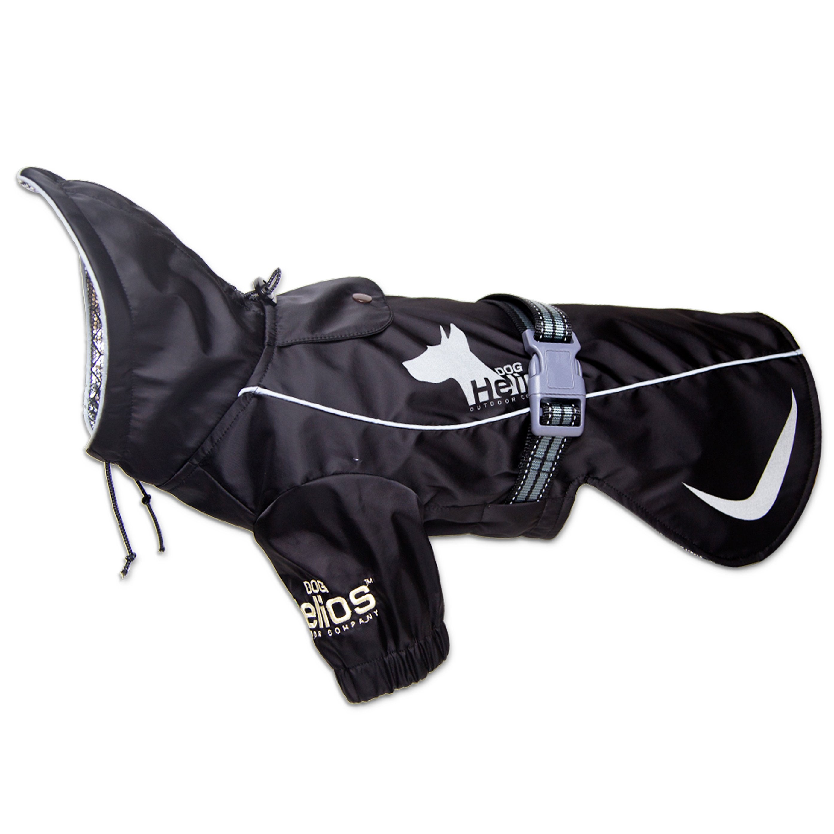 Dog Helios® 'Ice-Breaker' Hooded Dog Coat W/ Heat Reflective Tech - Black - Small
