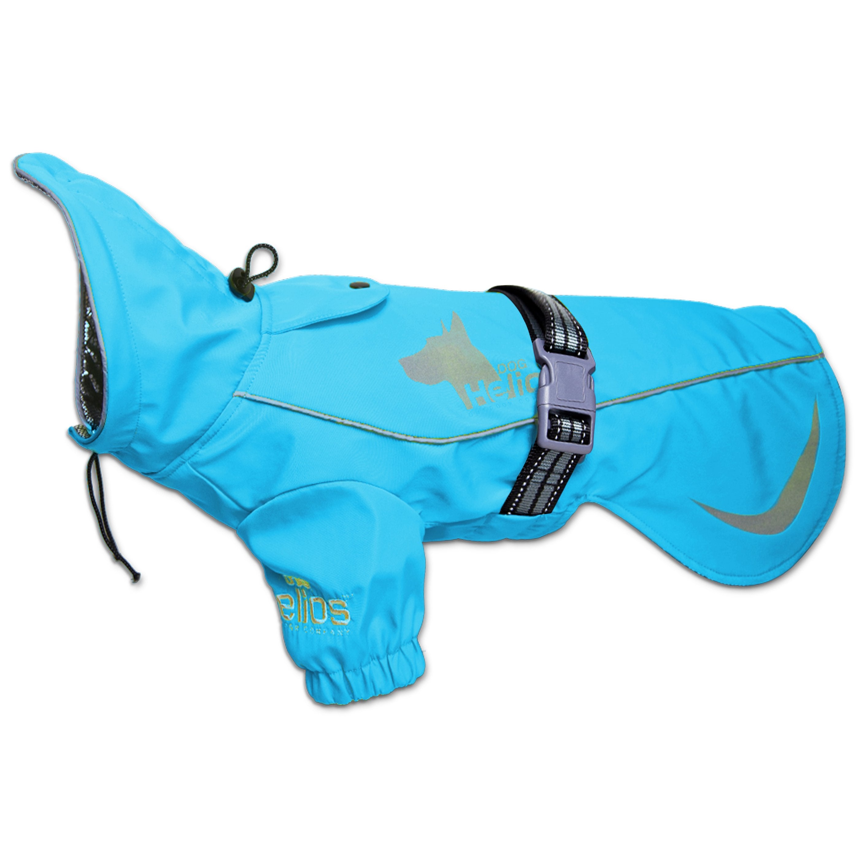 Dog Helios® 'Ice-Breaker' Hooded Dog Coat W/ Heat Reflective Tech - Blue - X-Small