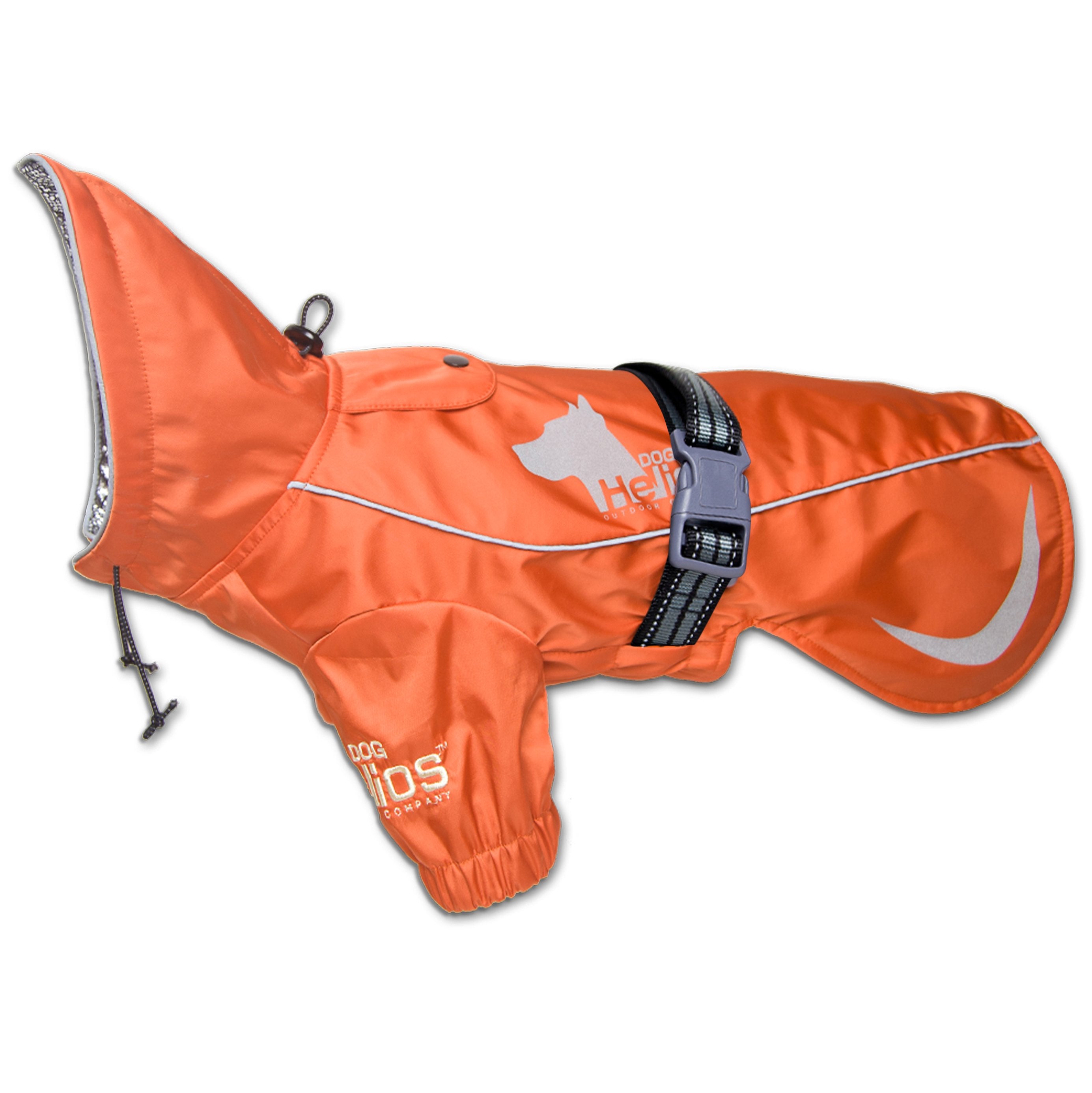 Dog Helios® 'Ice-Breaker' Hooded Dog Coat W/ Heat Reflective Tech - Orange - Small