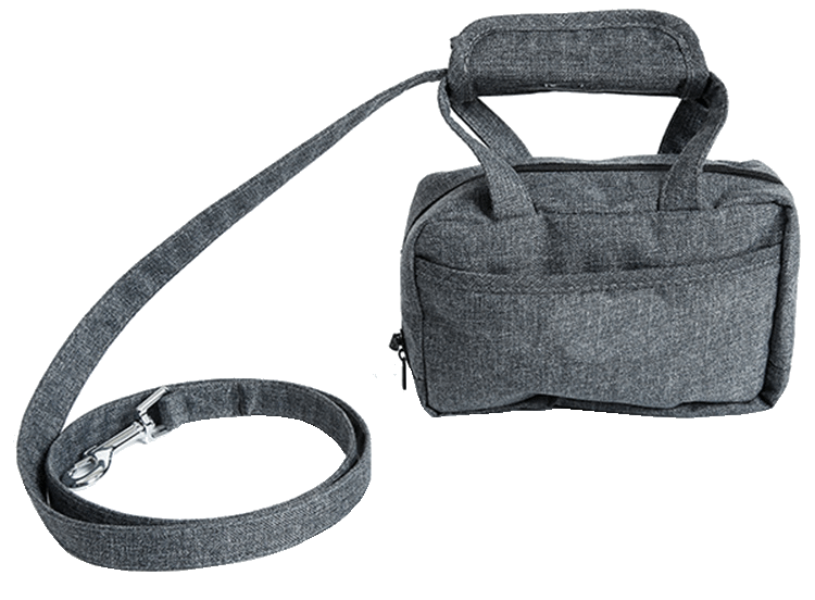 Pet Life ® 'Posh Walk' Purse Dog Leash, Accessory Holder And Waste Bag Dispenser - One Size - Grey