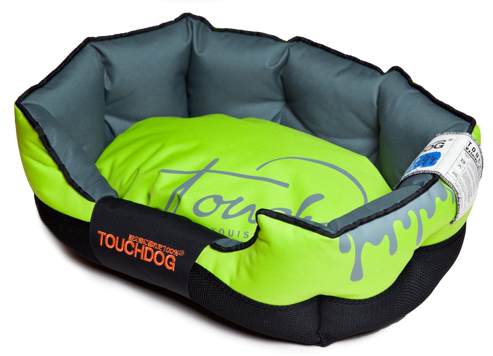 Touchdog® Performance-Max Cushioned Dog Bed - Green/Black - Large