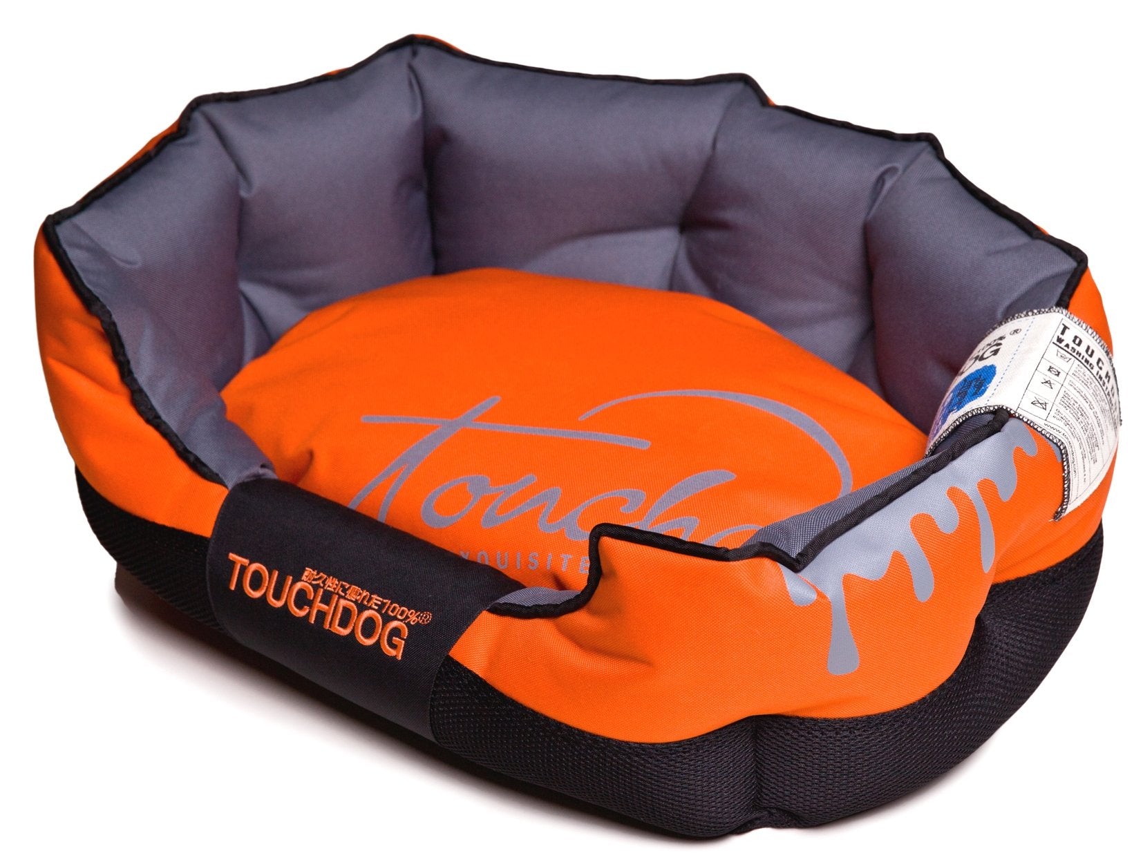 Touchdog® Performance-Max Cushioned Dog Bed - Black/Gray - Large