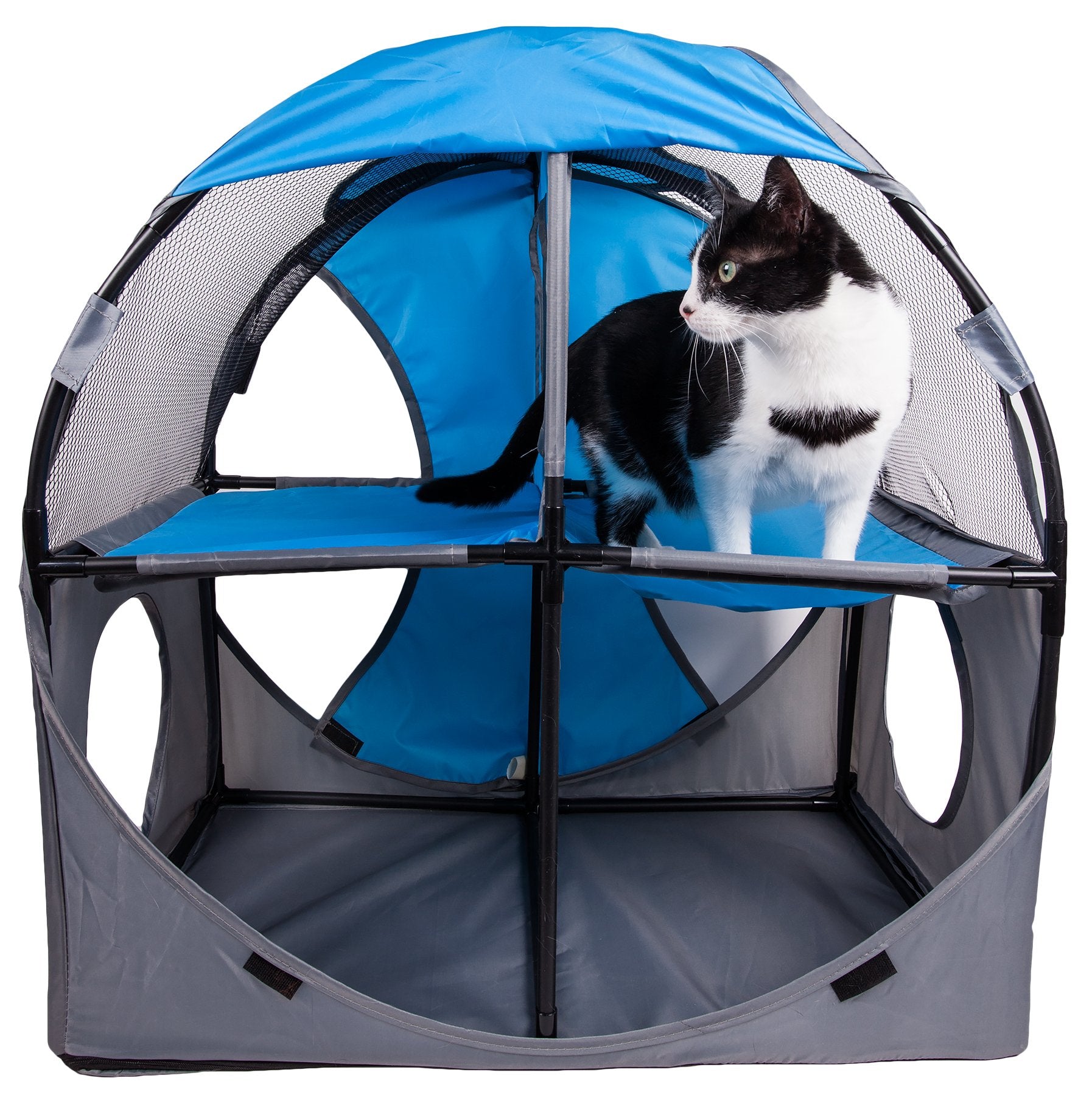 Pet Life Kitty-Play Travel Cat House - Light Blue