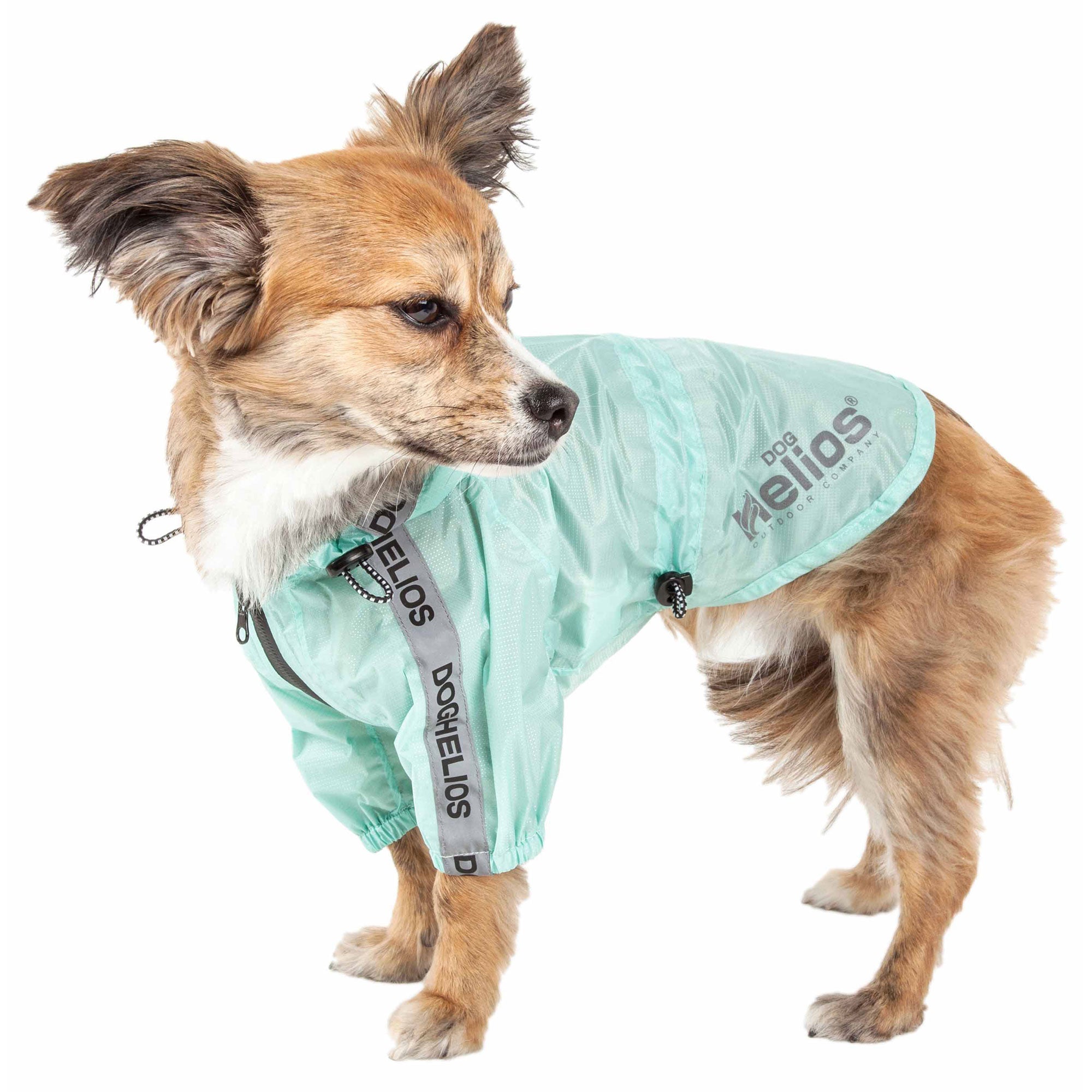 Dog Helios® Torrential Shield Dog Raincoat - Aqua Blue - Medium