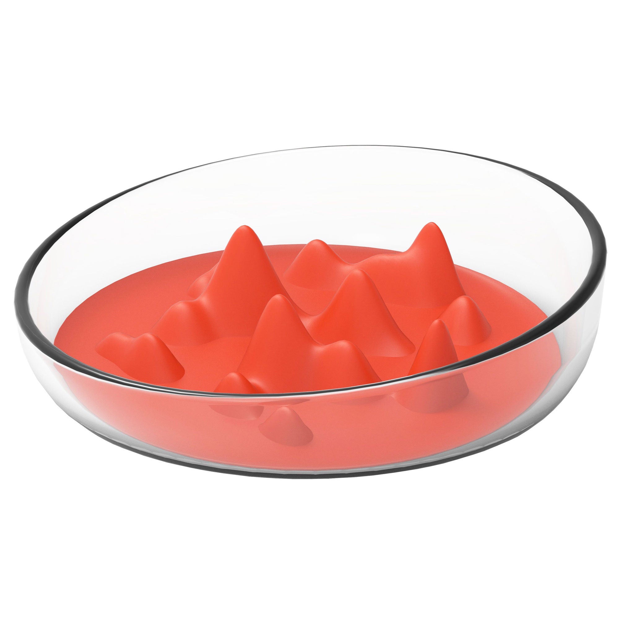 Pet Life® Cirlicue Mountain Slow Feeding Pet Bowl - Orange