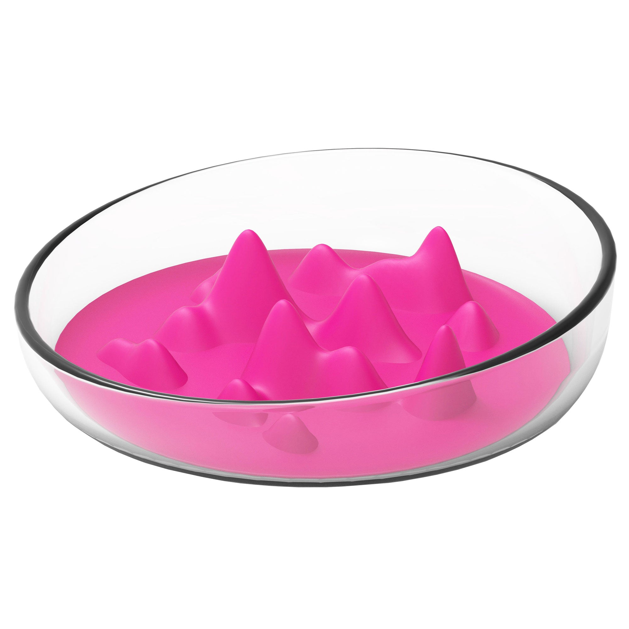 Pet Life® Cirlicue Mountain Slow Feeding Pet Bowl - Pink