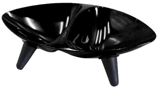 Pet Life Melamine Couture Double Food & Water Dog Bowl - Black