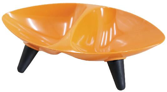 Pet Life Melamine Couture Double Food & Water Dog Bowl - Orange