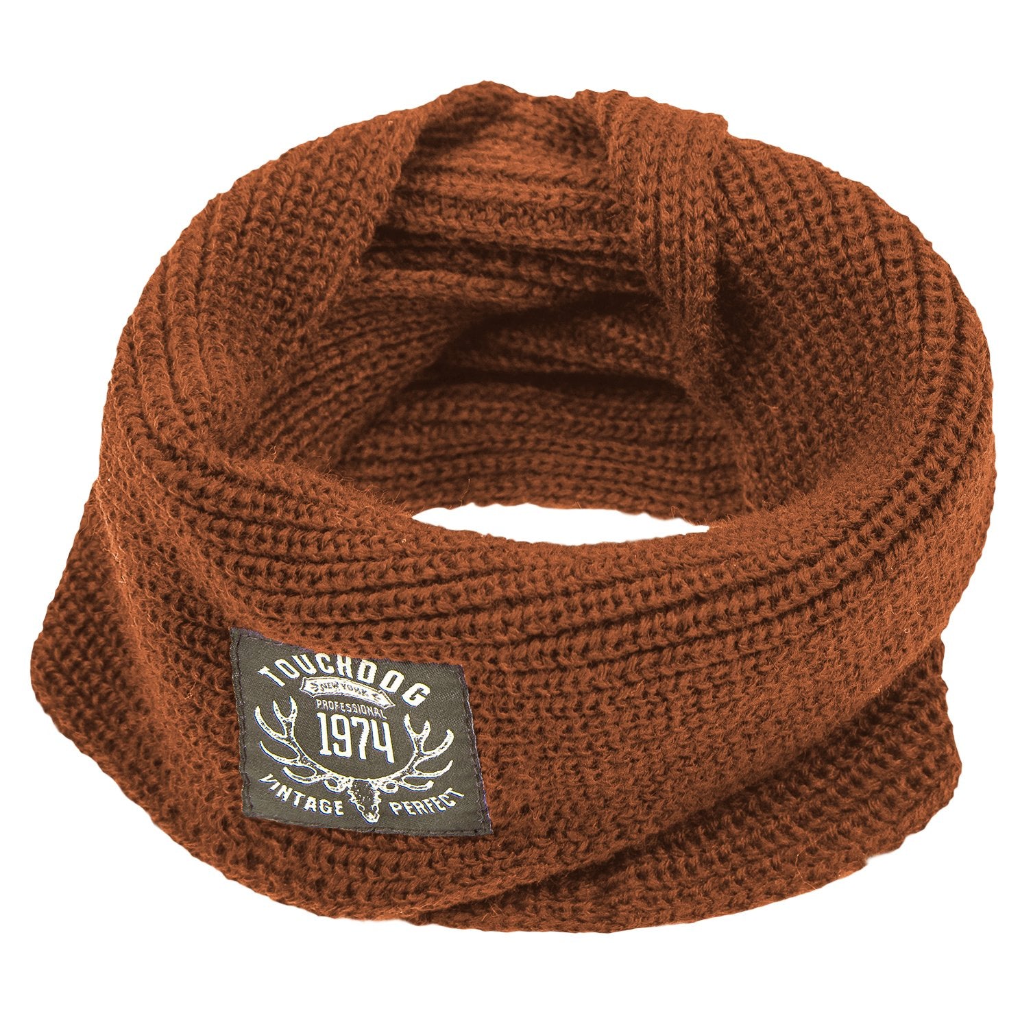 Touchdog Heavy Knitted Winter Dog Scarf - One Size - Coffee