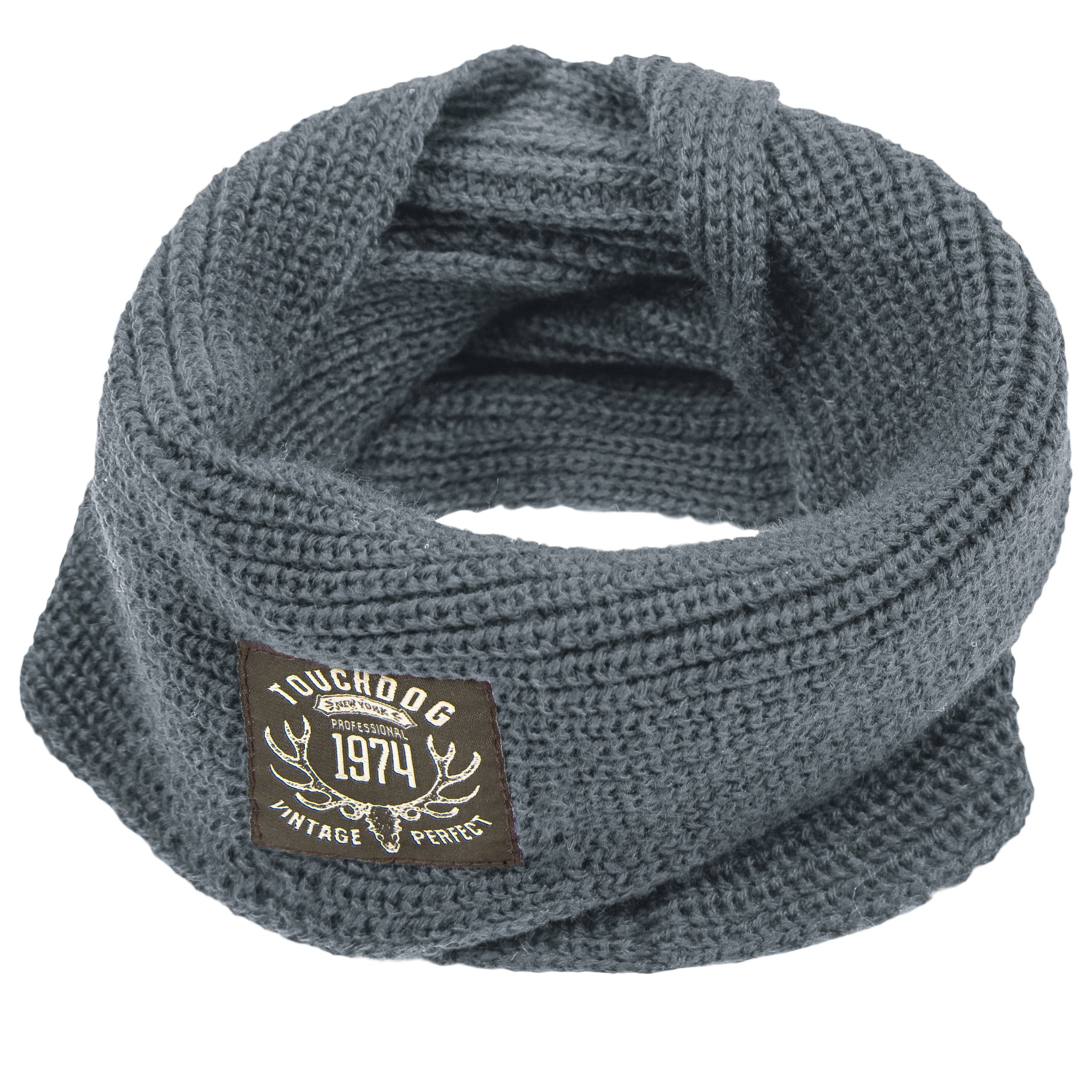 Touchdog Heavy Knitted Winter Dog Scarf - One Size - Grey