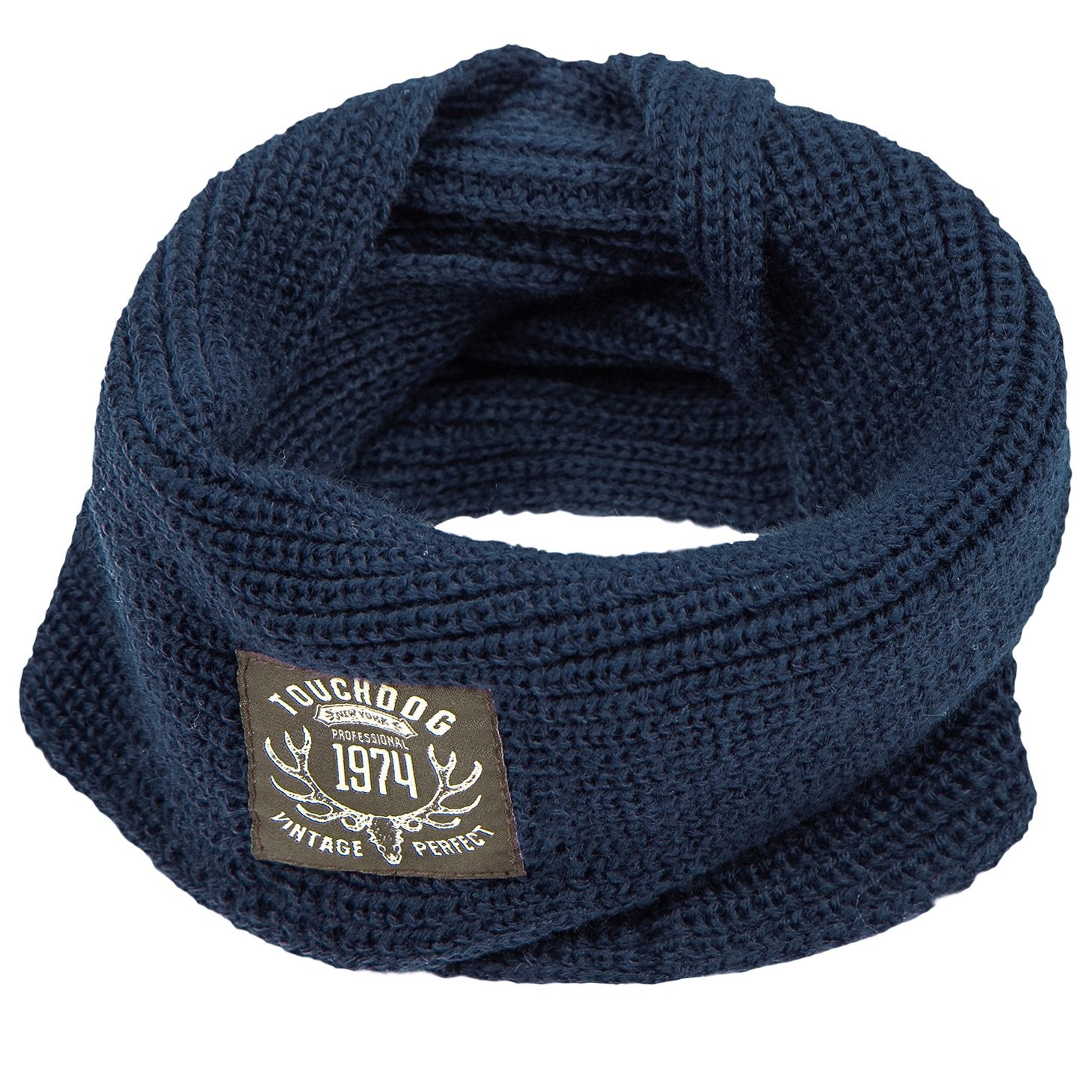 Touchdog Heavy Knitted Winter Dog Scarf - One Size - Navy