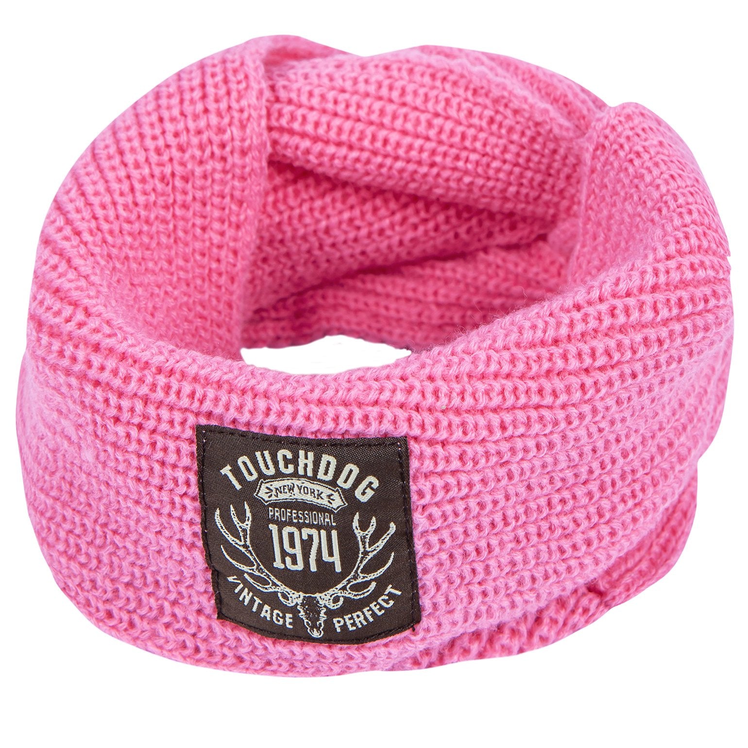 Touchdog Heavy Knitted Winter Dog Scarf - One Size - Pink