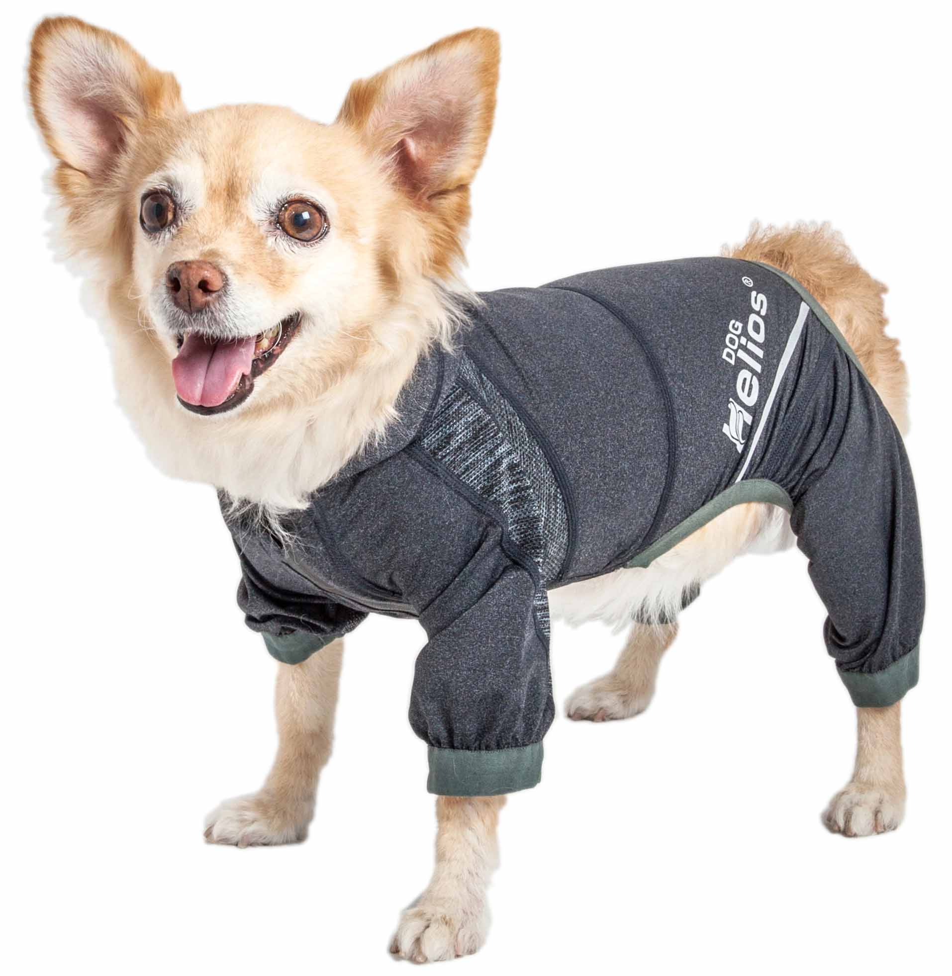 Dog Helios® 'Namastail' Hoodie Tracksuit - Charcoal Black - X-Small