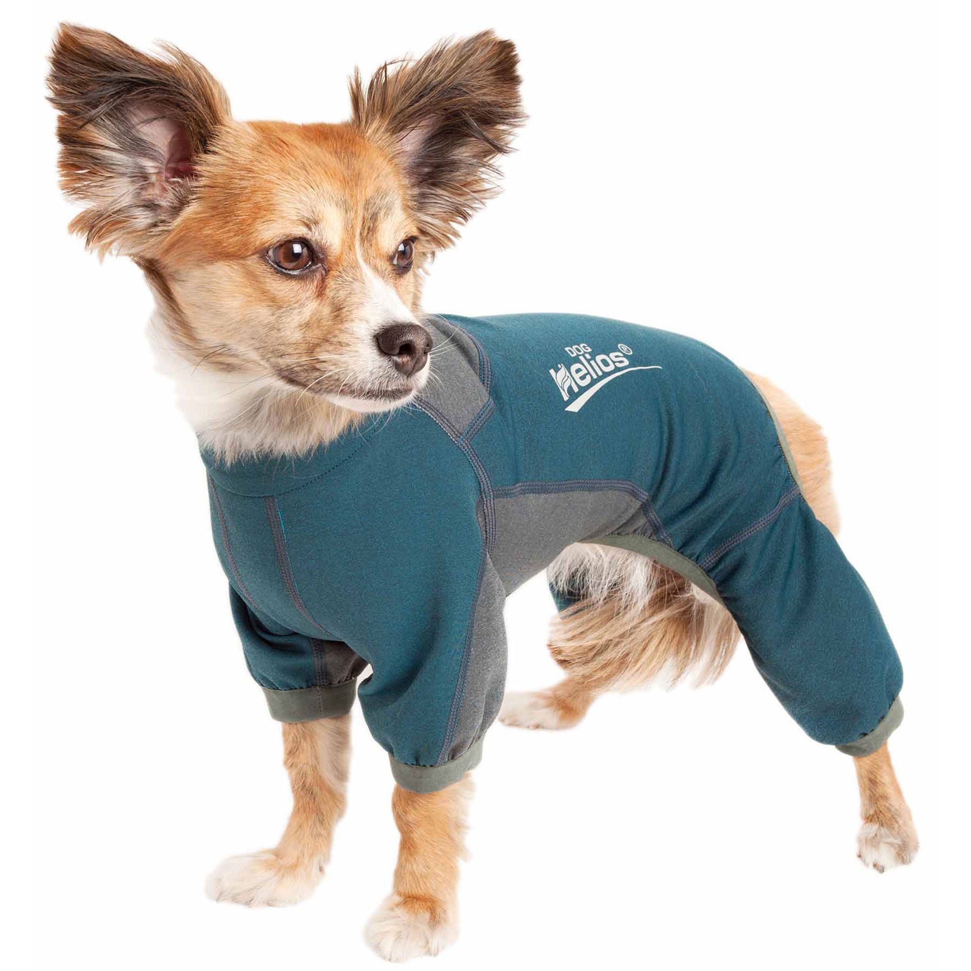 Dog Helios® Rufflex Dog Warmup Track Suit - Blue & Gray - X-Small