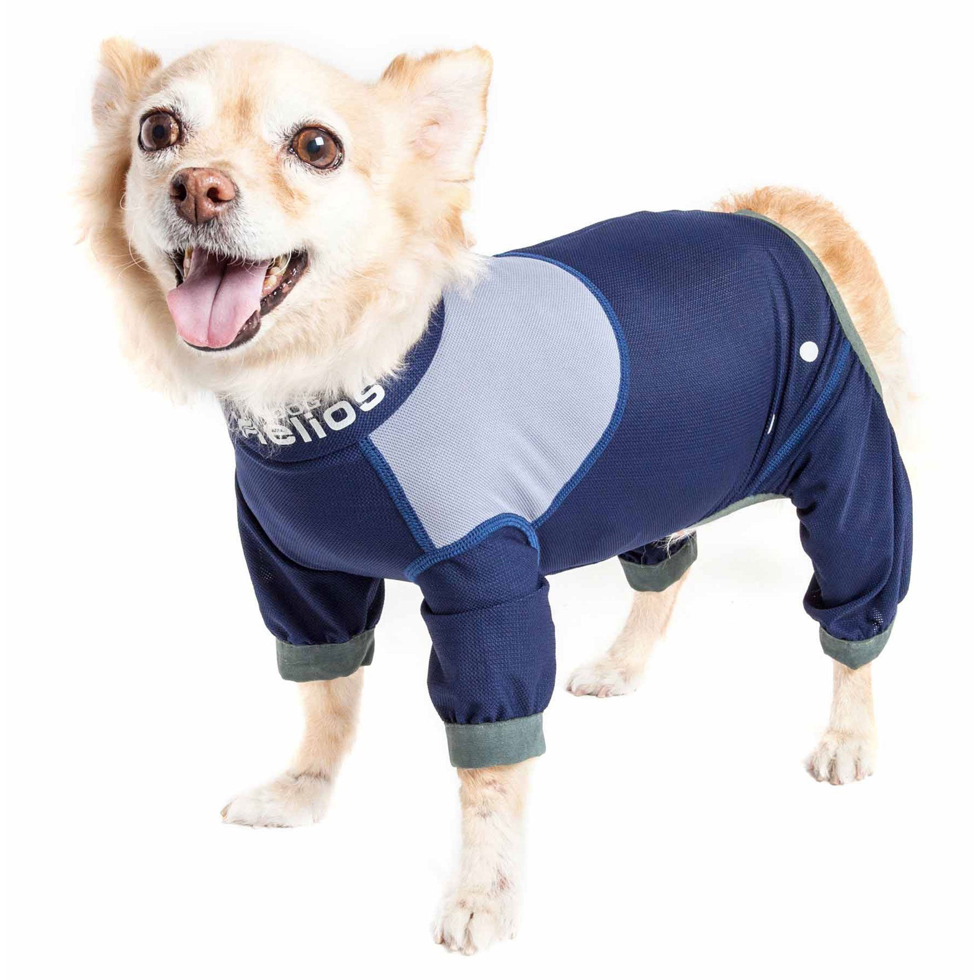 Dog Helios® Tail Runner Dog Track Suit - Blue & Gray - Medium