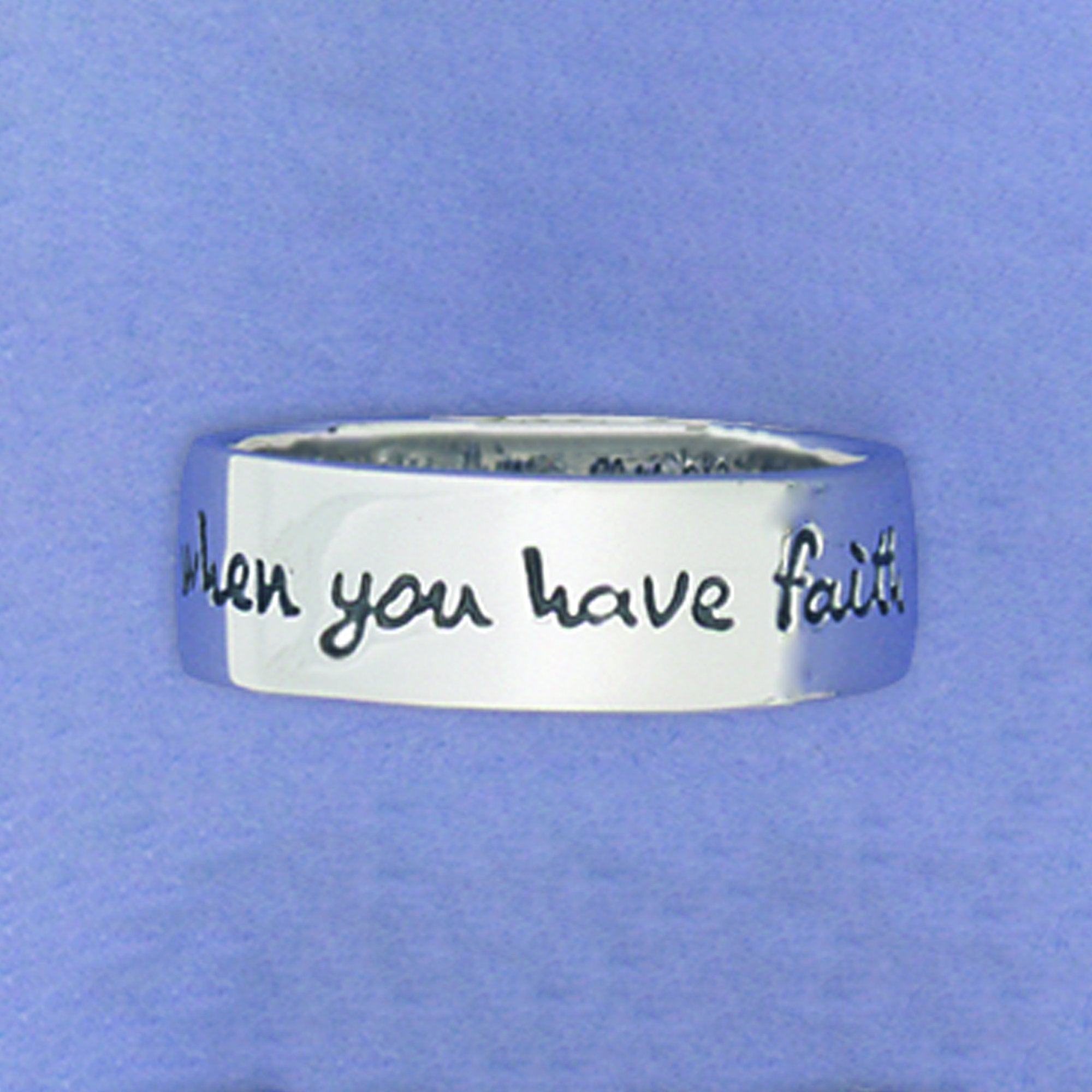 When You Have Faith Sterling Silver Ring - 9