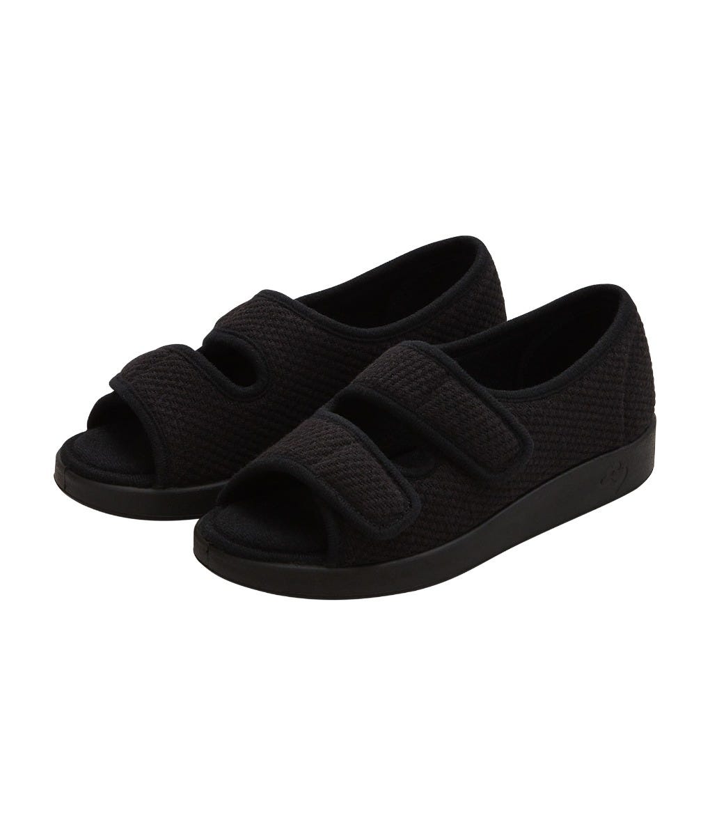 Silverts Women's Easy Closure Sandals - Black - 11