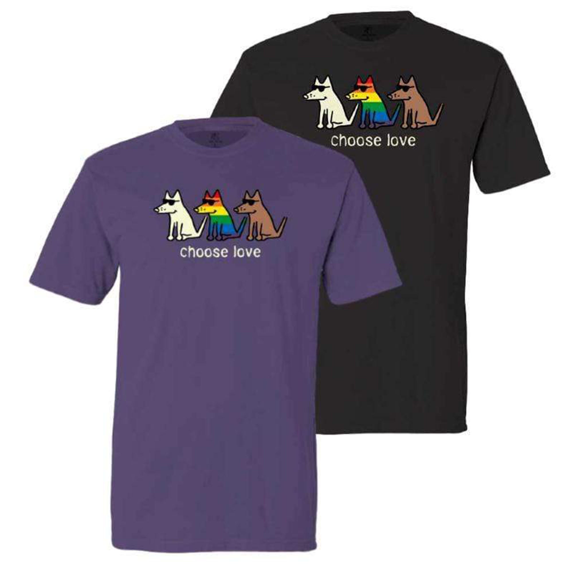 Teddy The Dog™ Choose Love T-Shirt - Dark Gray - Large