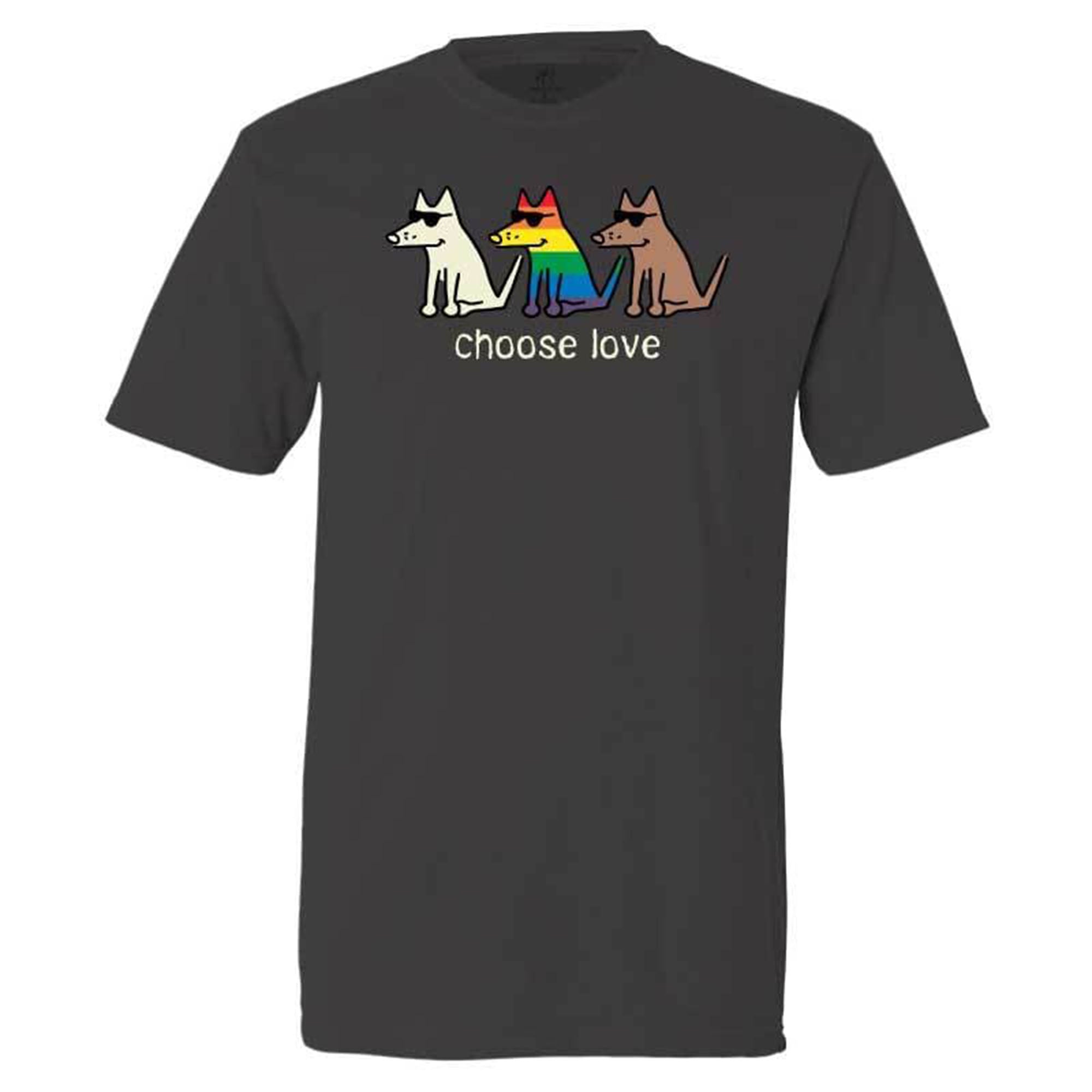 Teddy The Dog™ Choose Love T-Shirt - Dark Gray - Small