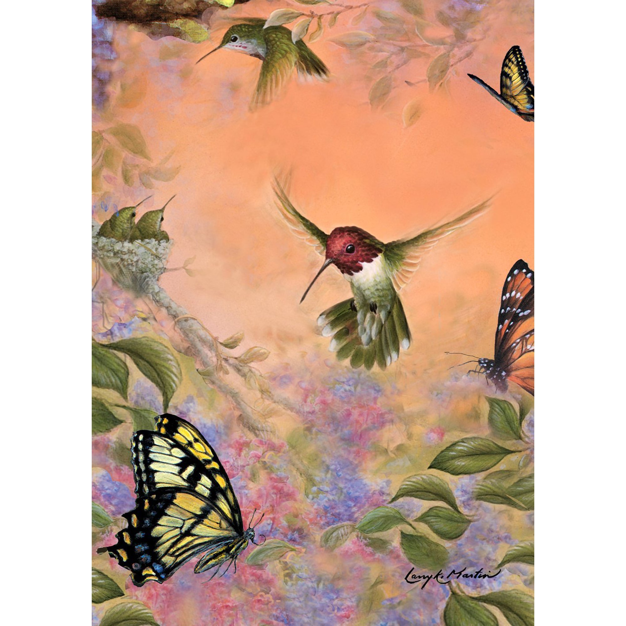 Toland Anna's Hummingbirds & Butterflies Garden Flag